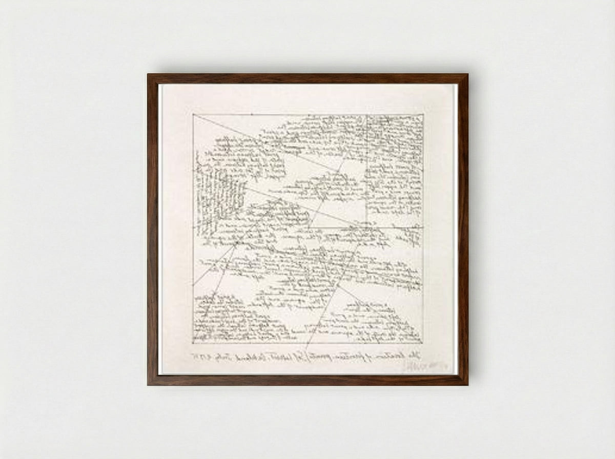 The Location of 14 Points - Sol LeWitt - Framed Print Dark Wood