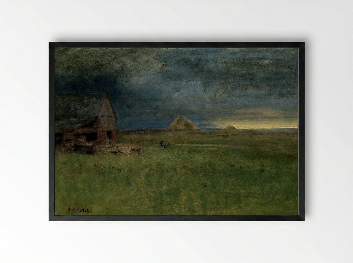 The Lonely Farm, Nantucket - George Inness - Framed Print Black