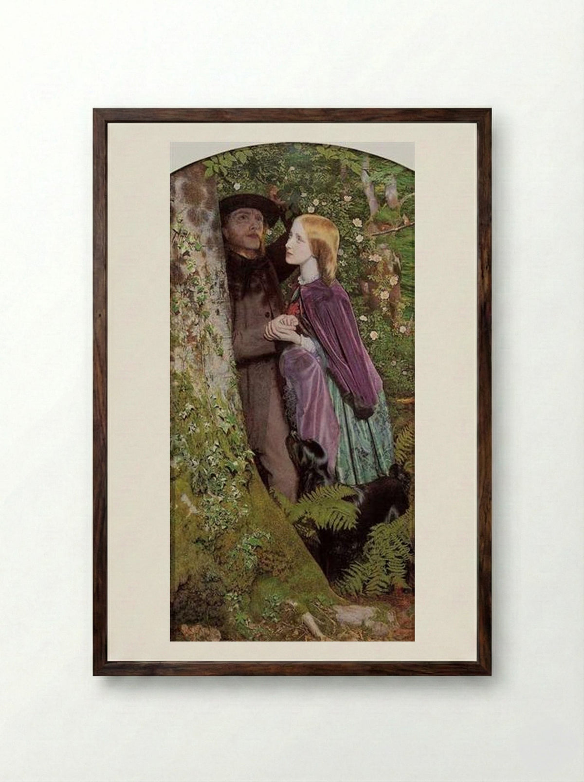 The Long Engagement - Arthur Hughes - Framed Print Dark Wood