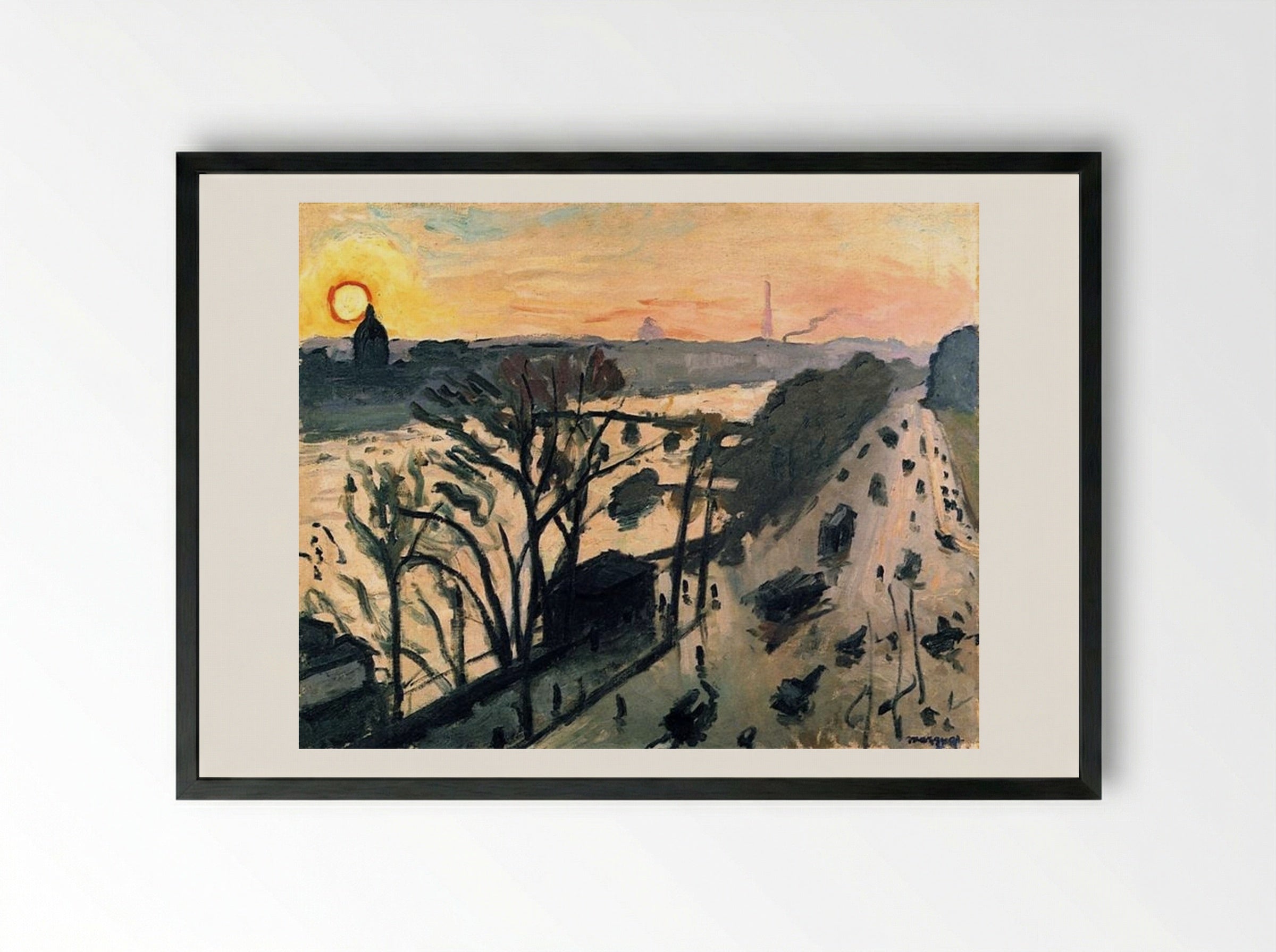 The Louvre Embankment - Albert Marquet - Framed Print Black