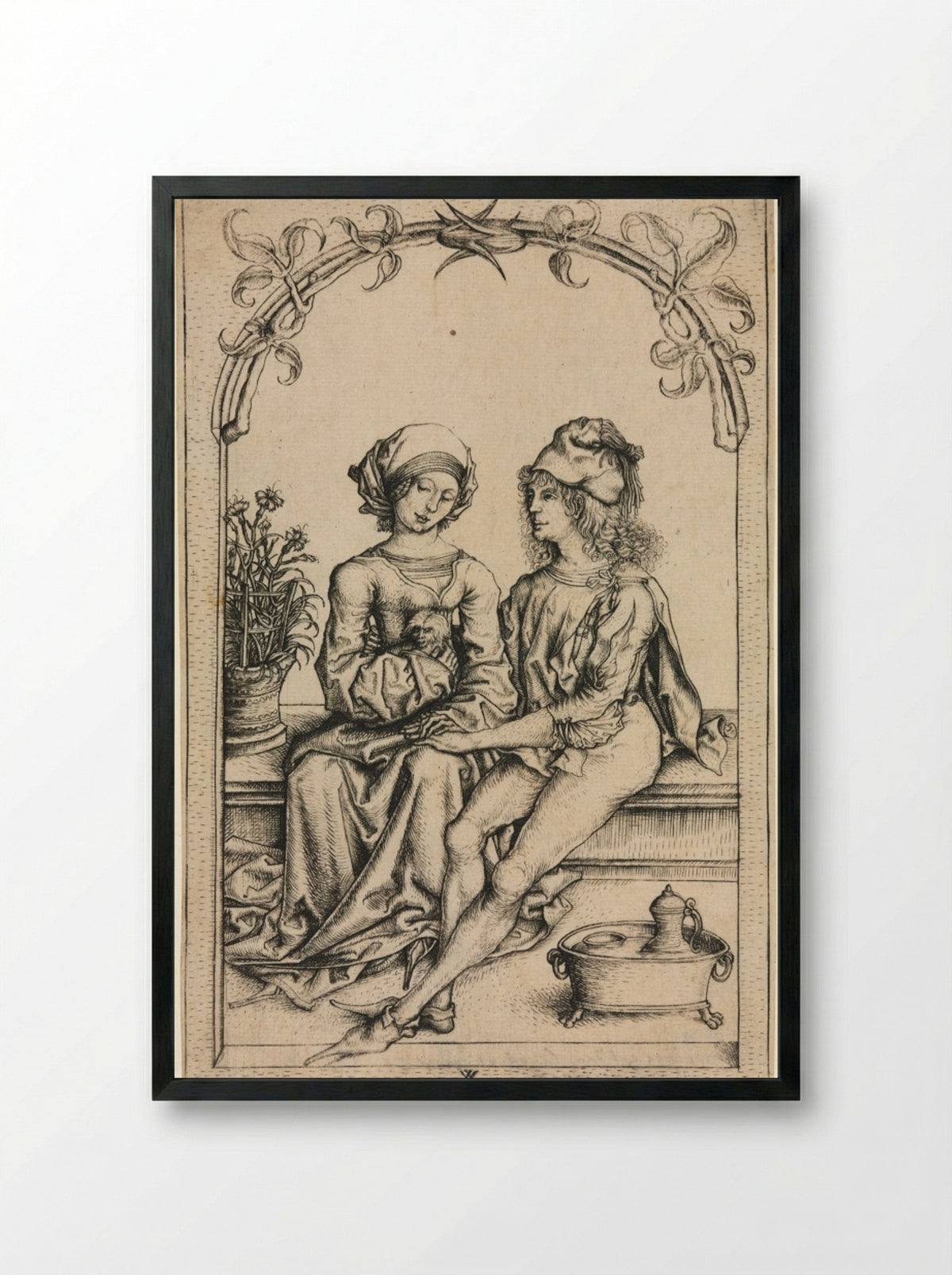 The Lovers - Wenzel von Olmütz - Framed Print Black