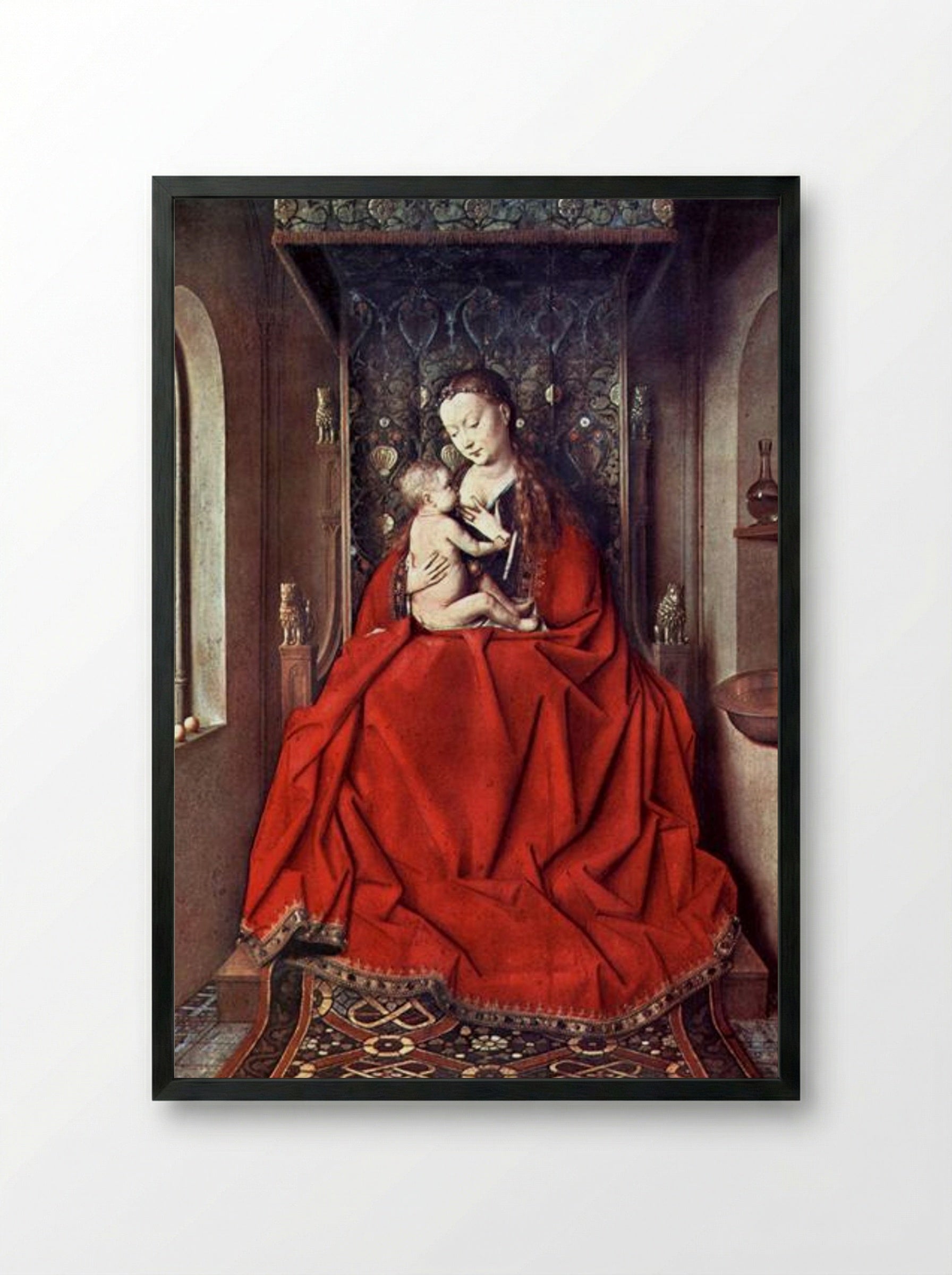 The Lucca Madonna - Jan van Eyck - Framed Print Black