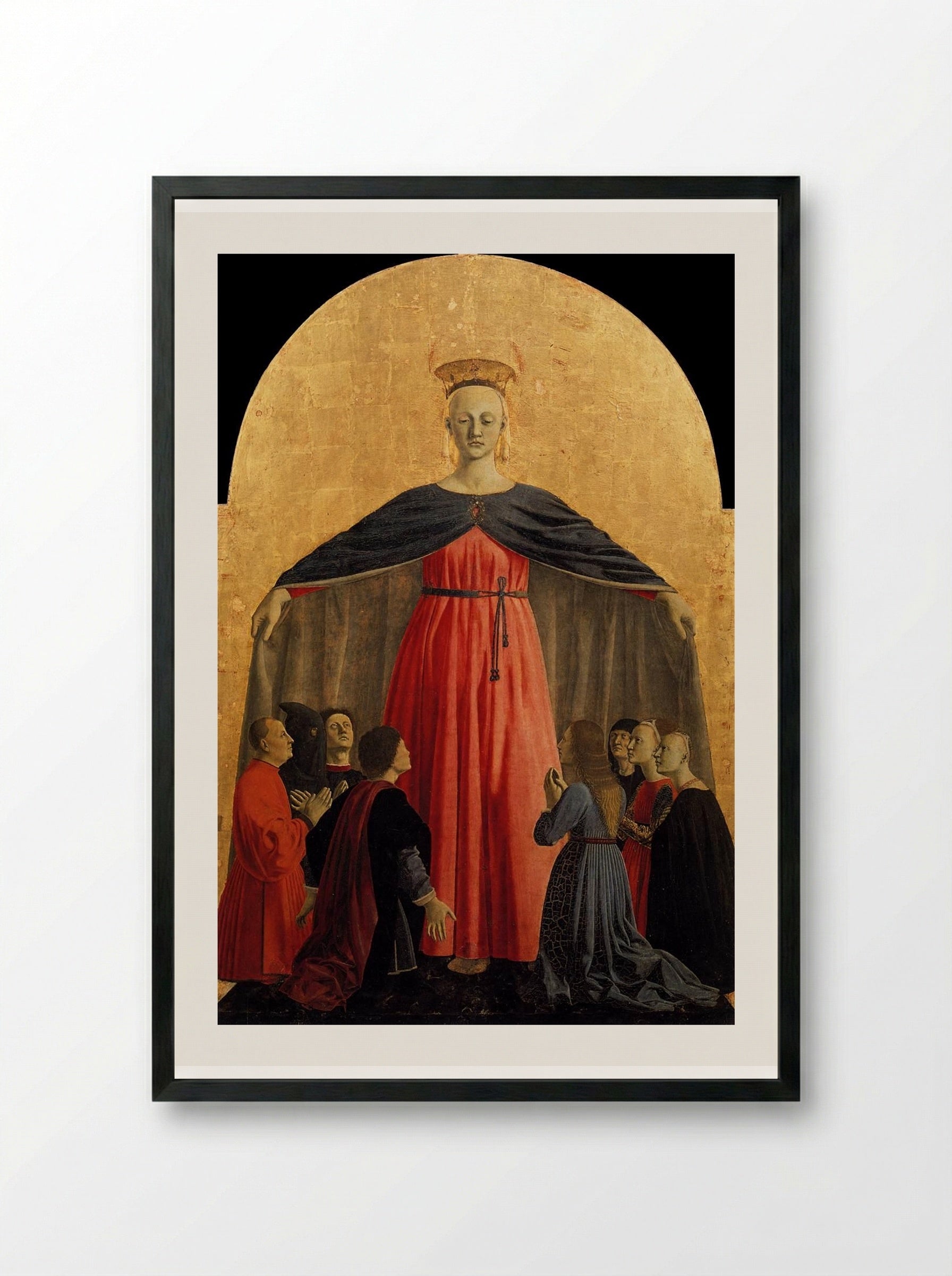 The Madonna of Mercy - Piero della Francesca - Framed Print Black