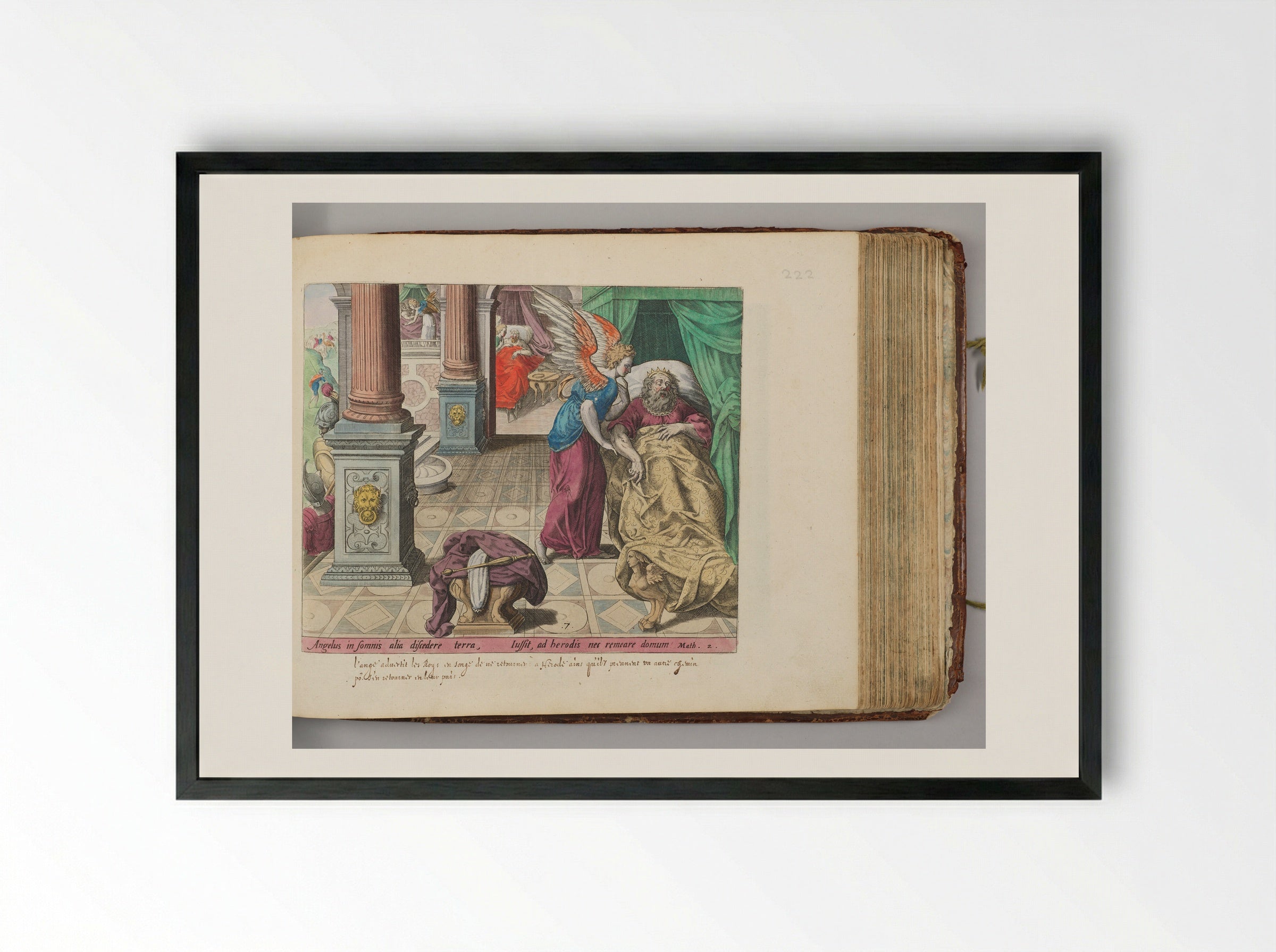 The Magi Warned in a Dream not to Return to Herod - Johann Sadeler I - Framed Print Black