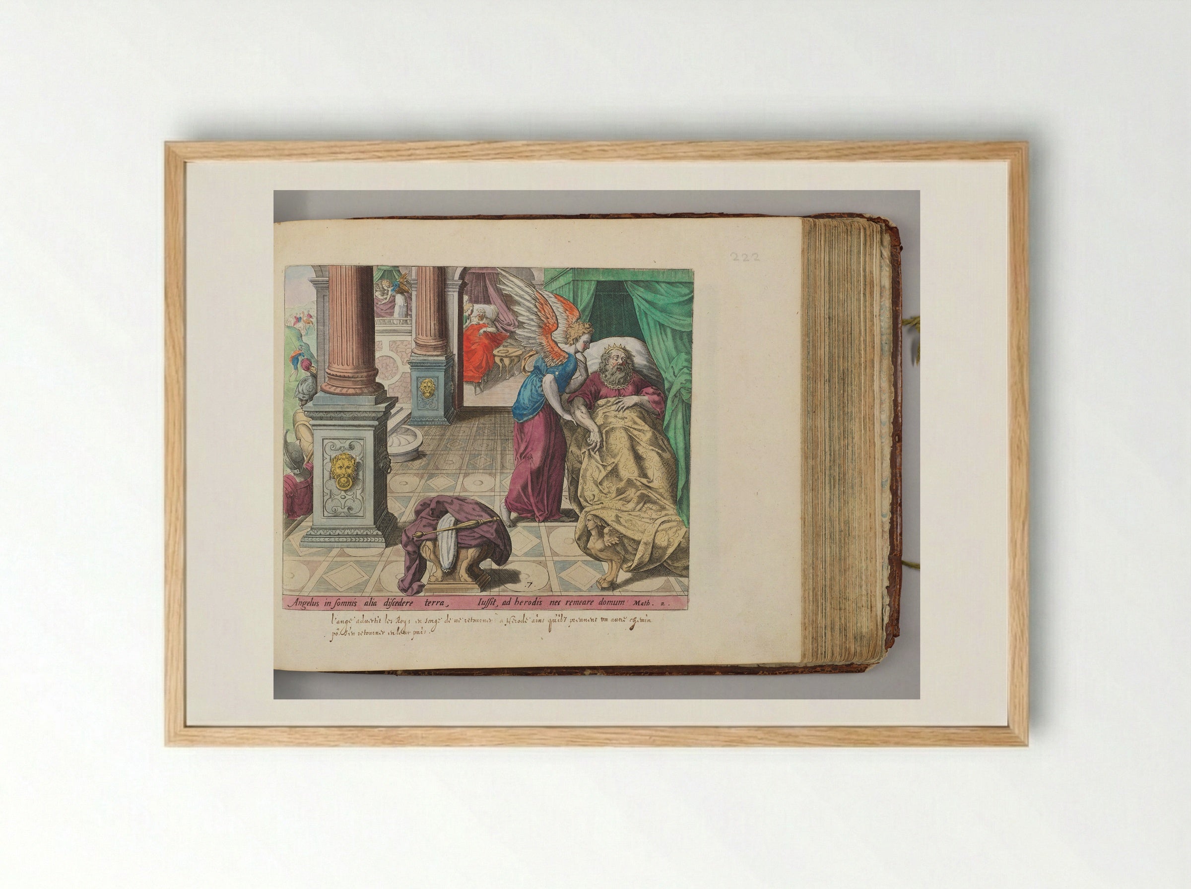 The Magi Warned in a Dream not to Return to Herod - Johann Sadeler I - Framed Print Wood