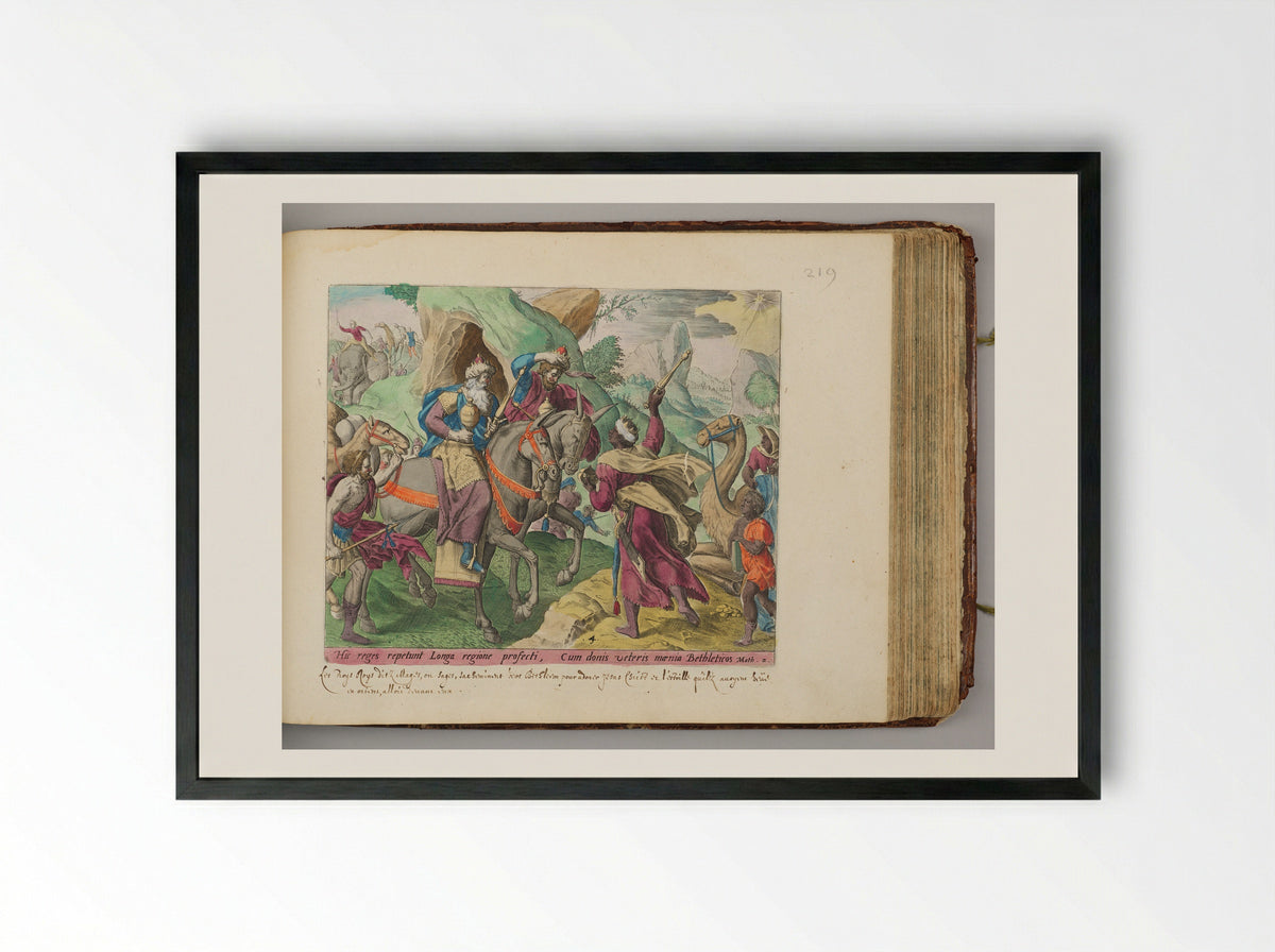The Magi on Their Way to Bethlehem - Johann Sadeler I - Framed Print Black
