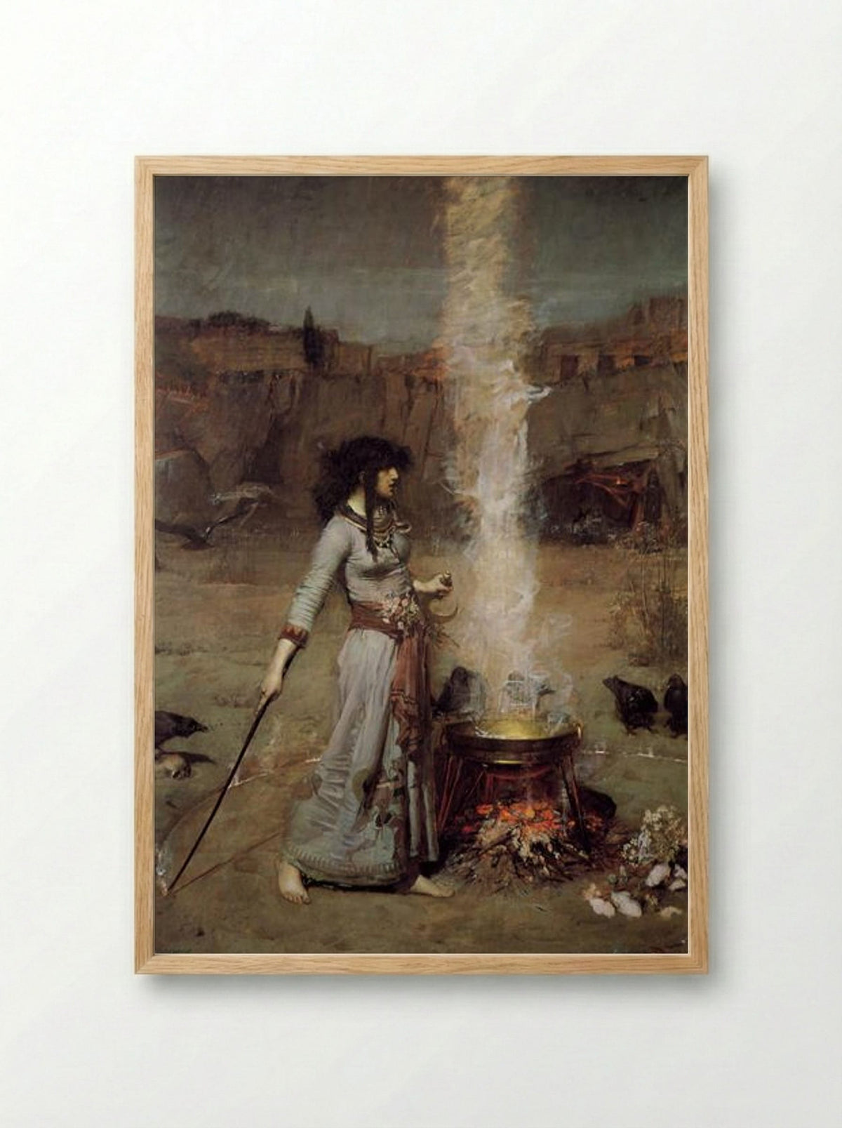 The Magic Circle - John William Waterhouse - Framed Print Wood