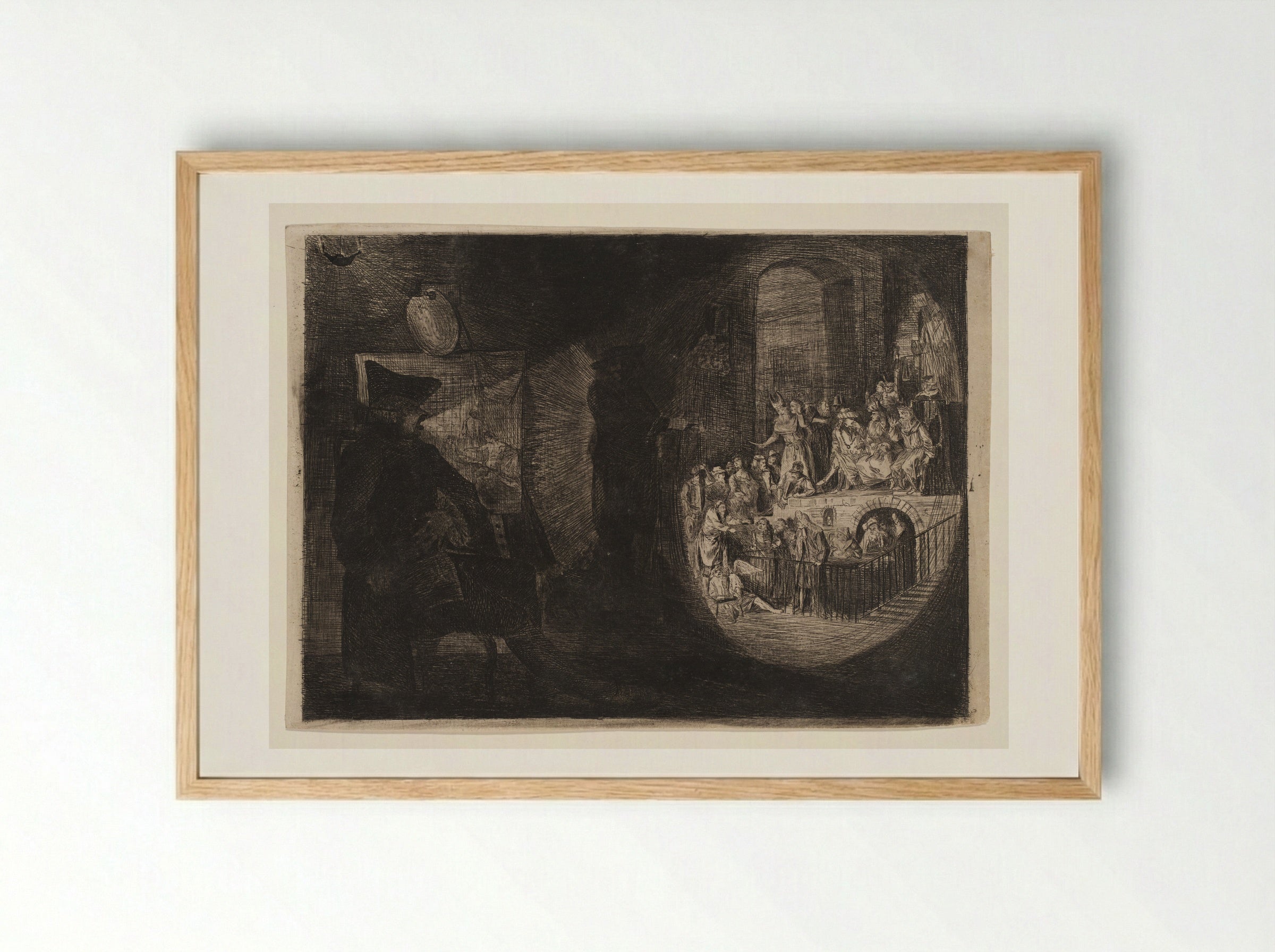 The Magic Lantern, Paul Before Felix - Paul Sandby - Framed Print Wood