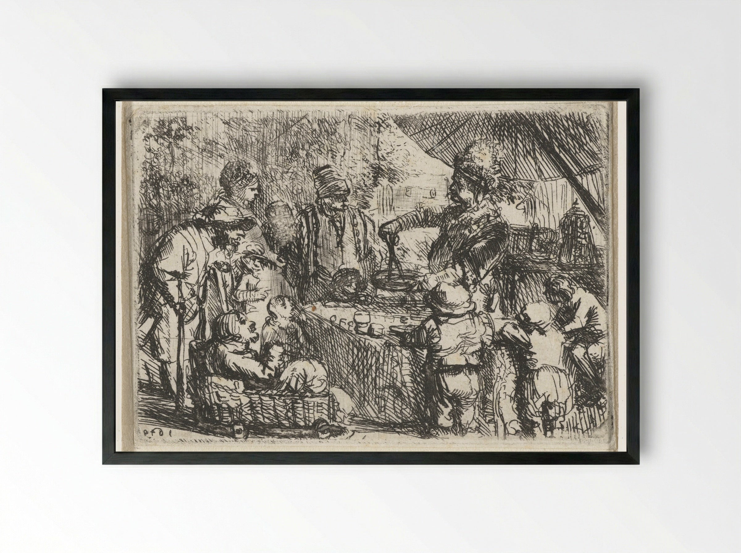 The Magician under a Parasol - Constantijn à Renesse - Framed Print Black