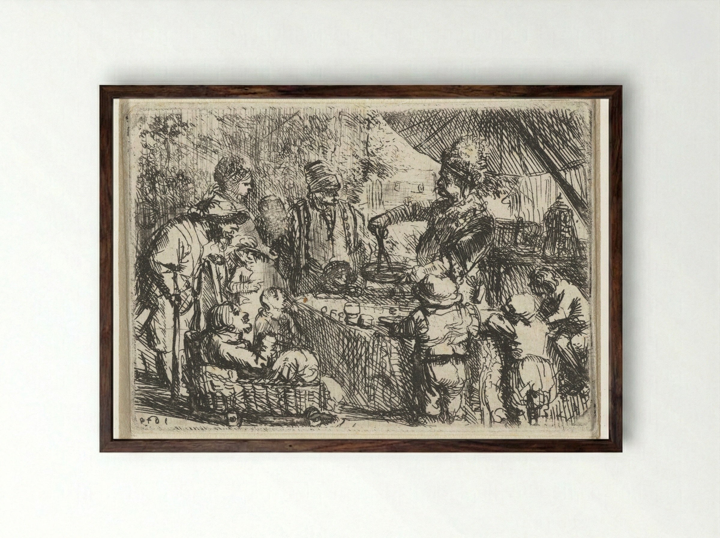 The Magician under a Parasol - Constantijn à Renesse - Framed Print Dark Wood