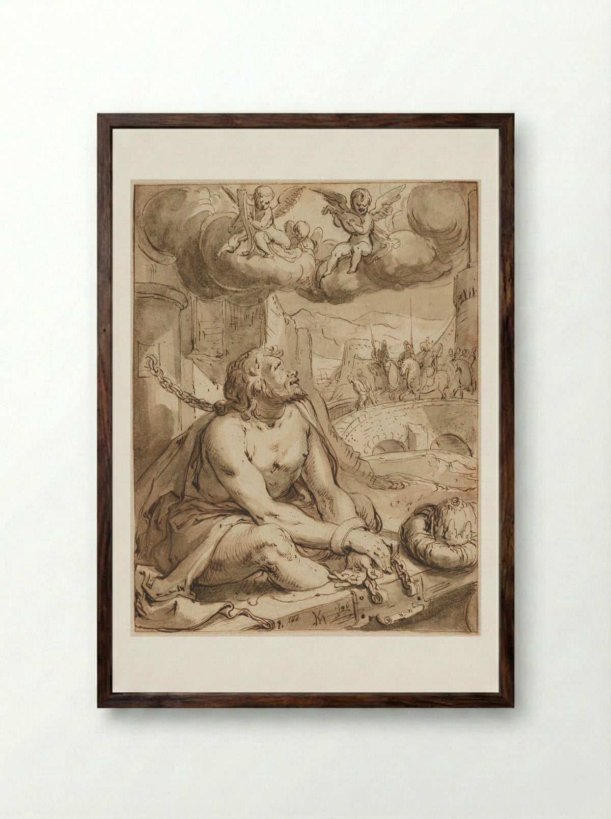 The Magnanimity of Scipio - Karel van Mander (I) - Framed Print Dark Wood