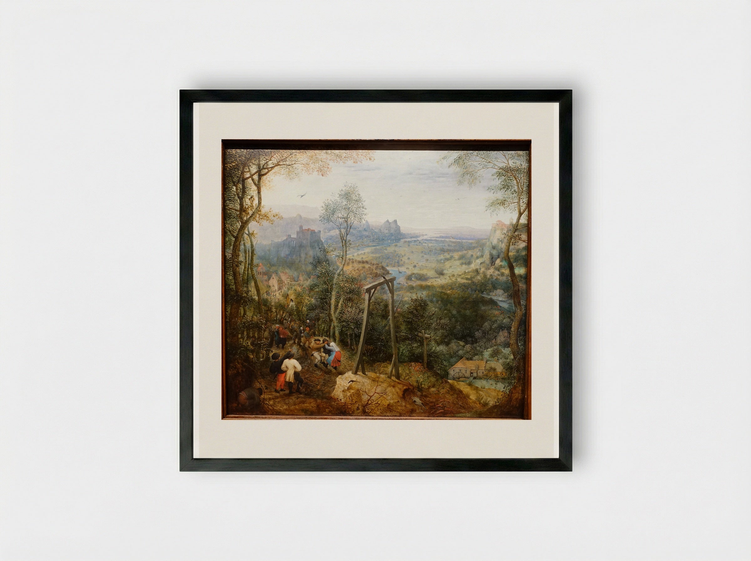 The Magpie on the Gallows - Pieter Bruegel the Elder - Framed Print Black