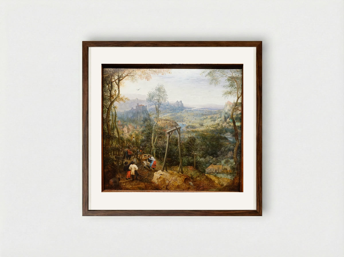The Magpie on the Gallows - Pieter Bruegel the Elder - Framed Print Dark Wood