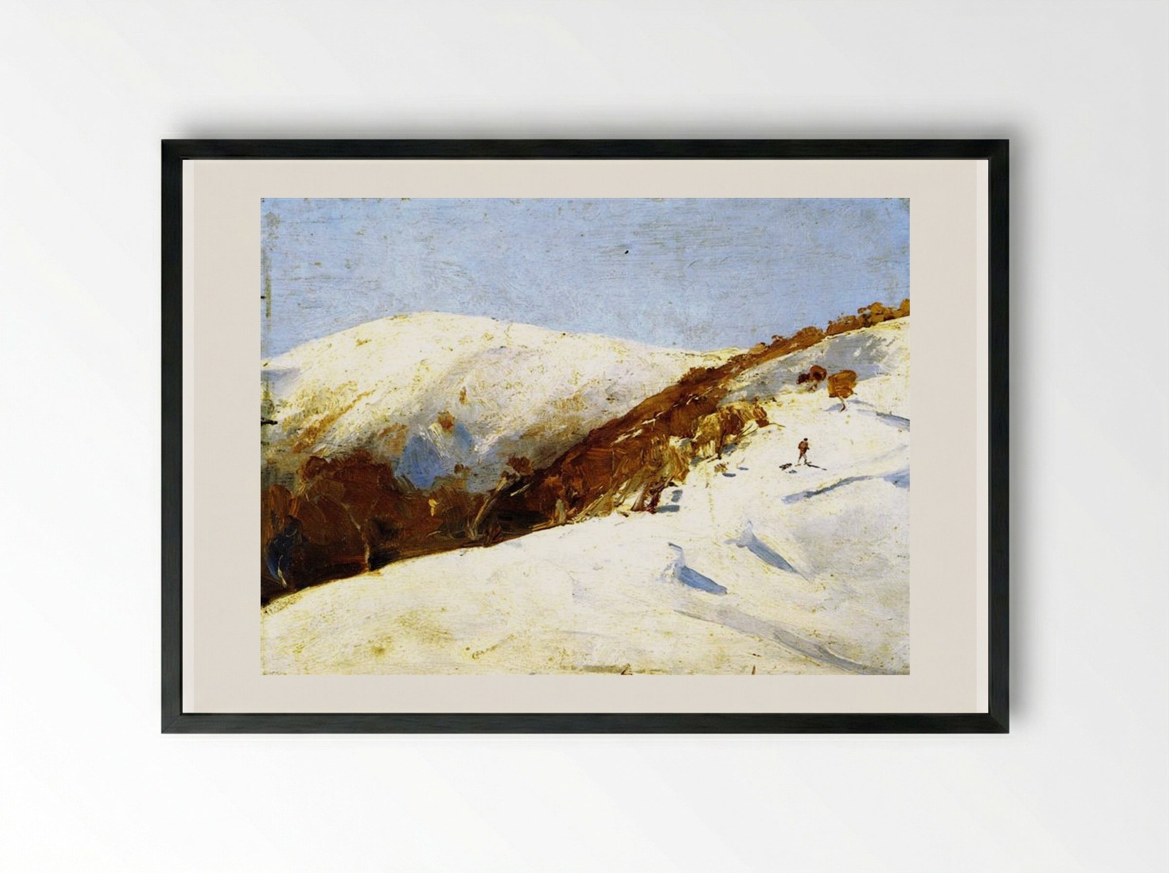 The Mailman to Omeo - Tom Roberts - Framed Print Black