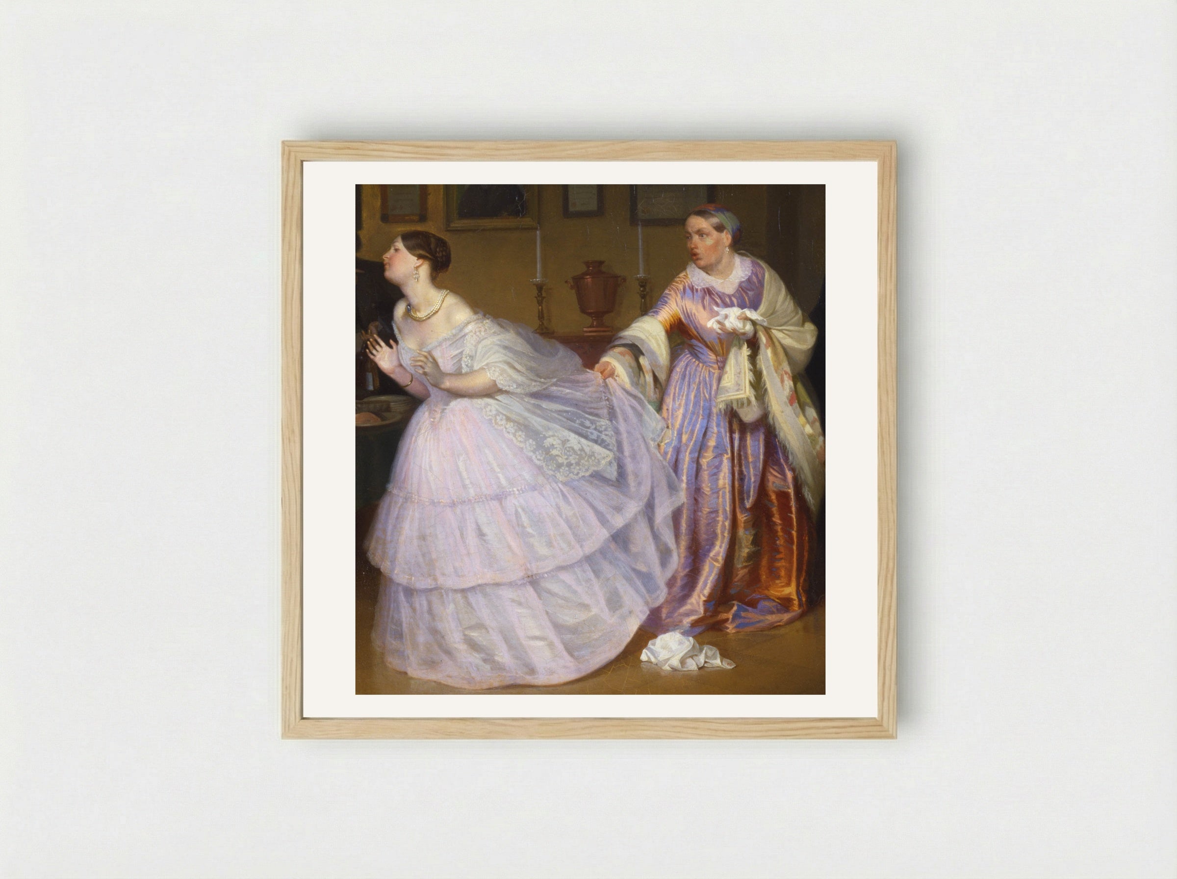 The Major's Marriage Proposal - Pavel Fedotov - Framed Print Wood