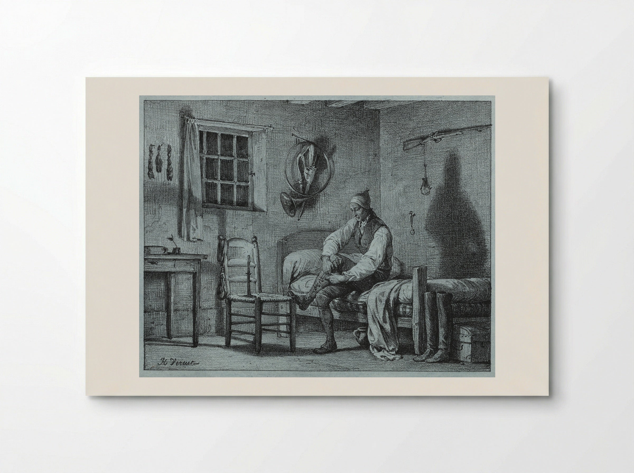 The Man-Servant of Limier Rising from Bed - Horace Vernet - Poster