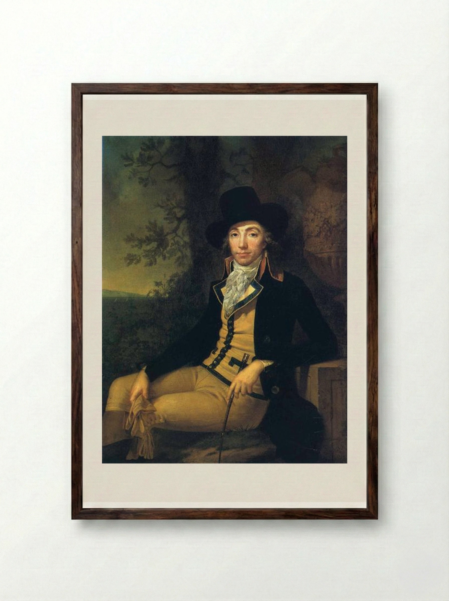 The Man in the Riding Habit - Pierre-Paul Prud'hon - Framed Print Dark Wood