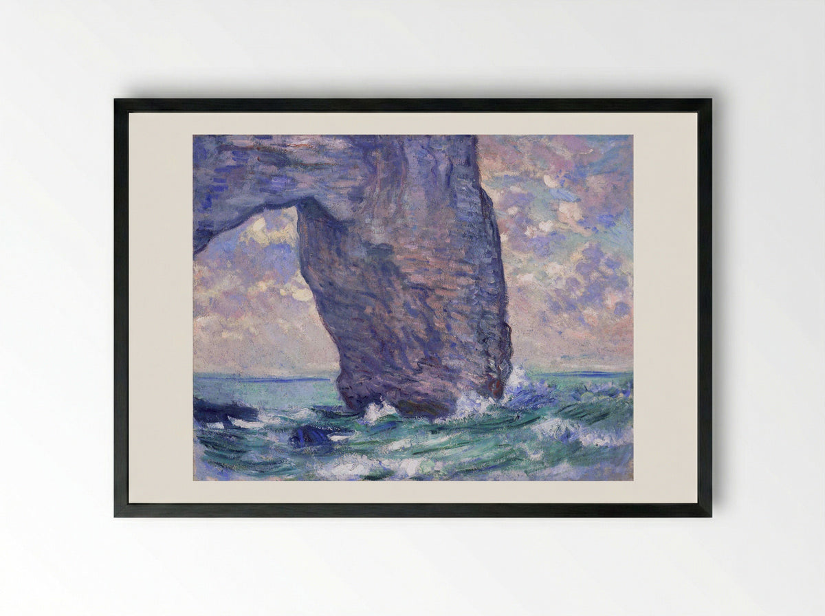 The Manneport, Seen from Below - Claude Monet - Framed Print Black