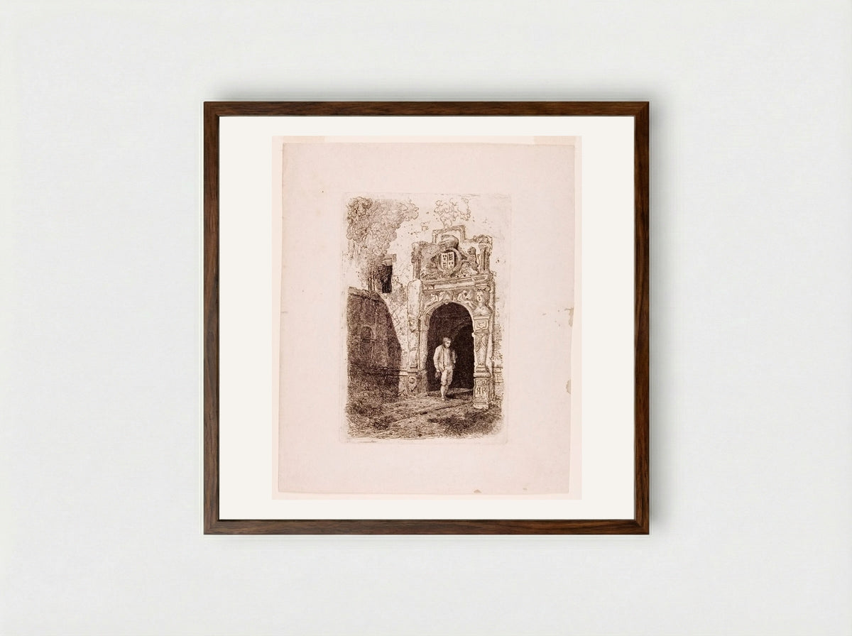 The Manor House, York - John Sell Cotman - Framed Print Dark Wood