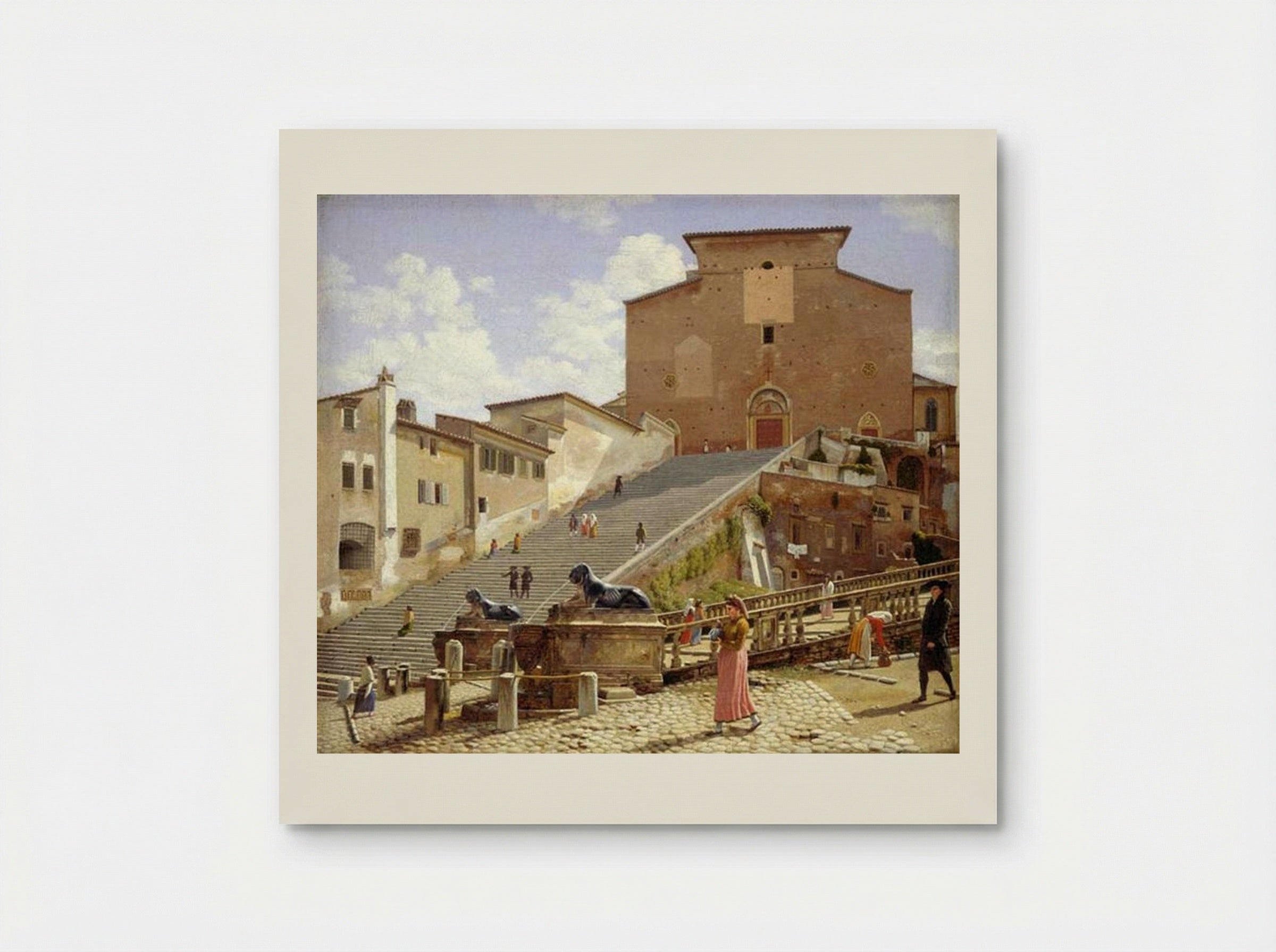The Marble Staircase Leading to Santa Maria in Aracoeli, Rome - Christoffer Wilhelm Eckersberg - Poster