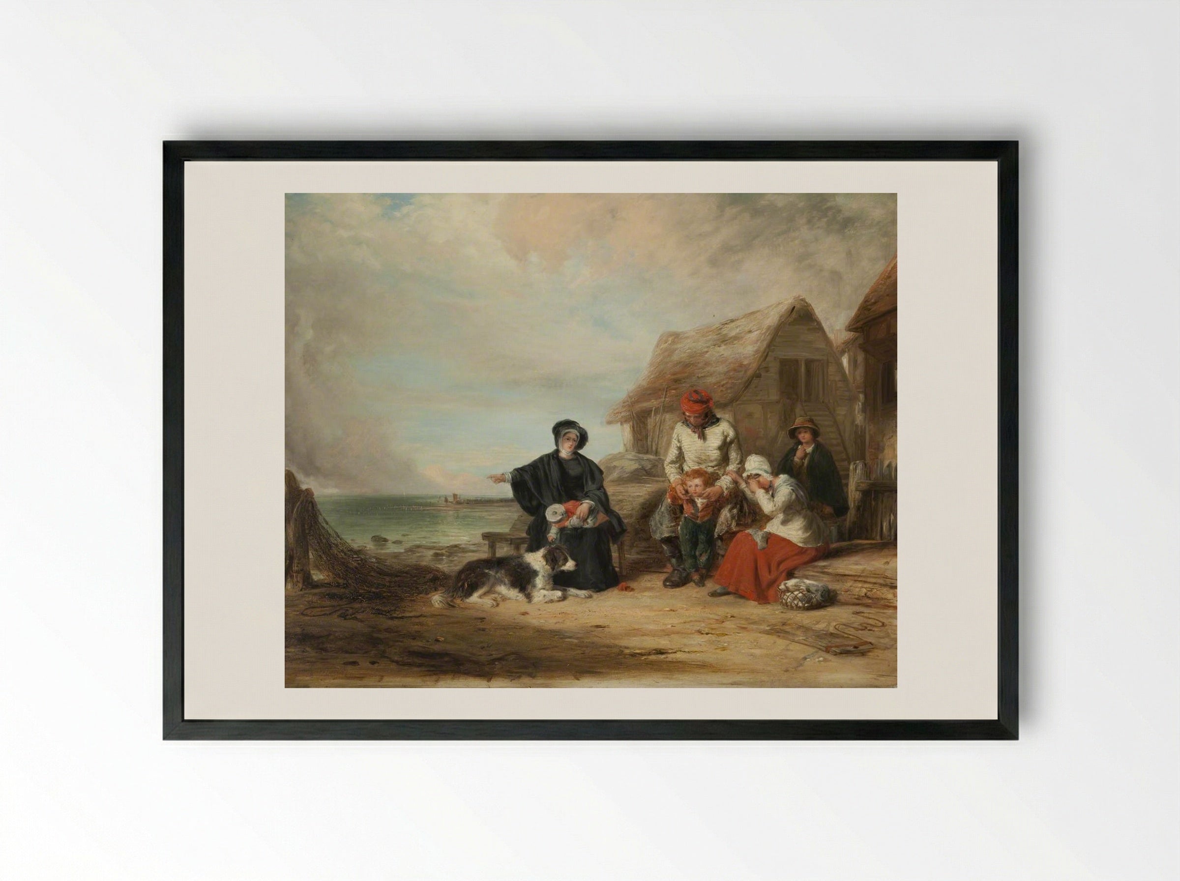 The Mariner's Widow - William Collins - Framed Print Black