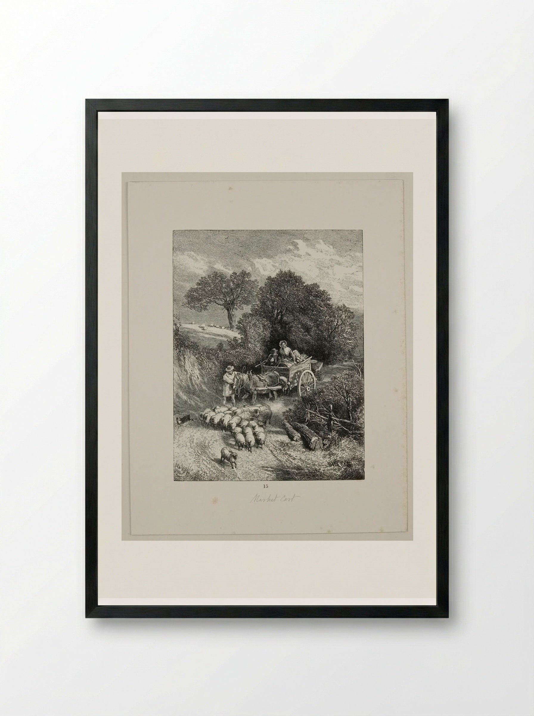 The Market Cart - Edward Dalziel - Framed Print Black
