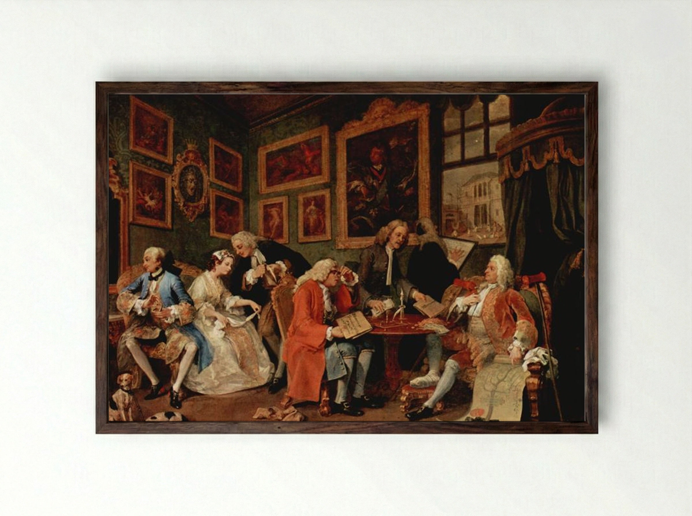 The Marriage Contract - William Hogarth - Framed Print Dark Wood