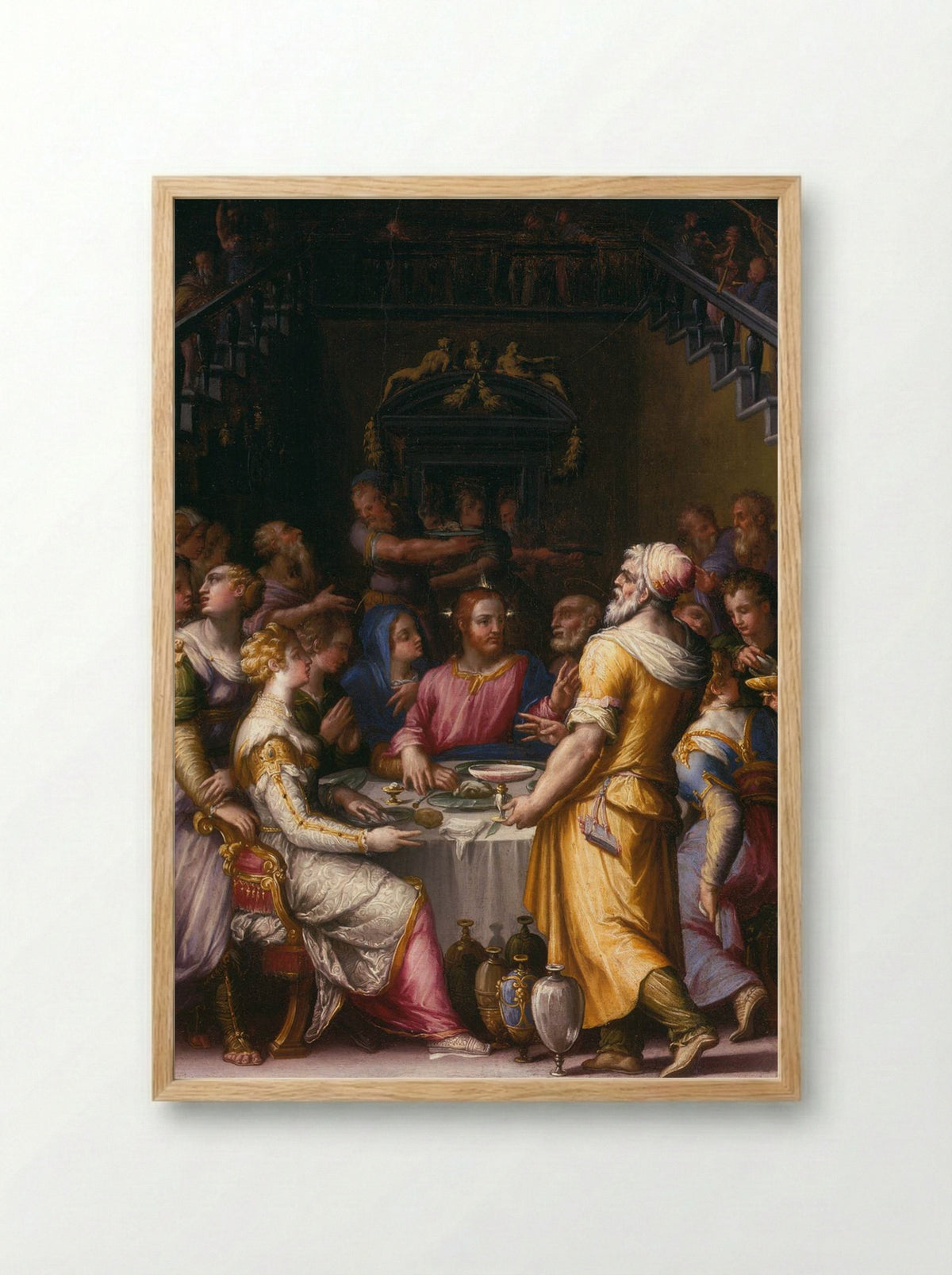 The Marriage at Cana - Giorgio Vasari - Framed Print Wood