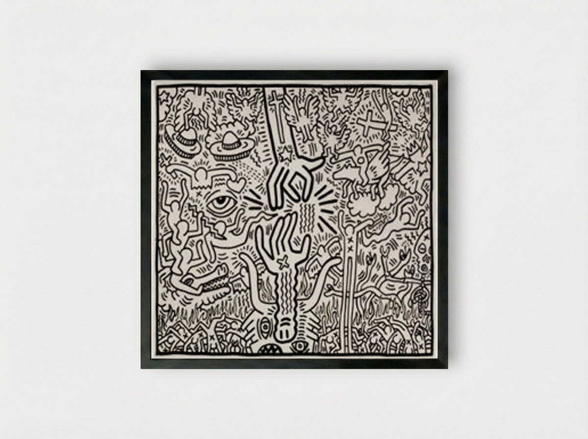 The Marriage of Heaven and Hell - Keith Haring - Framed Print Black