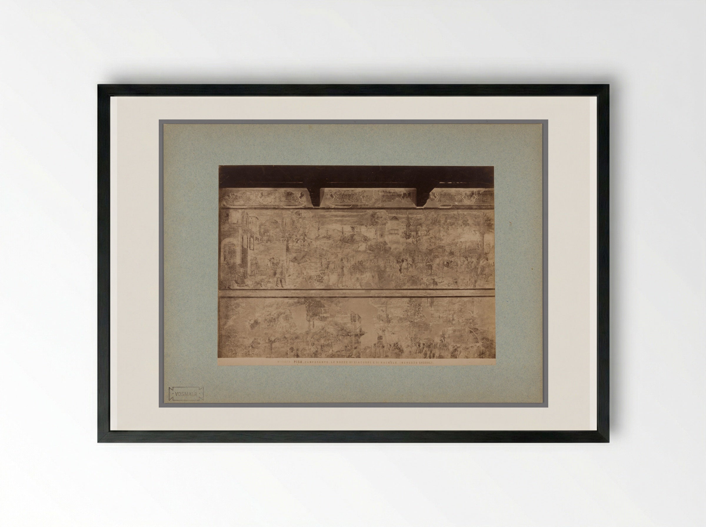 The Marriage of Jacob and Rachel (After Benozzo Gozzoli) - Fratelli Alinari - Framed Print Black