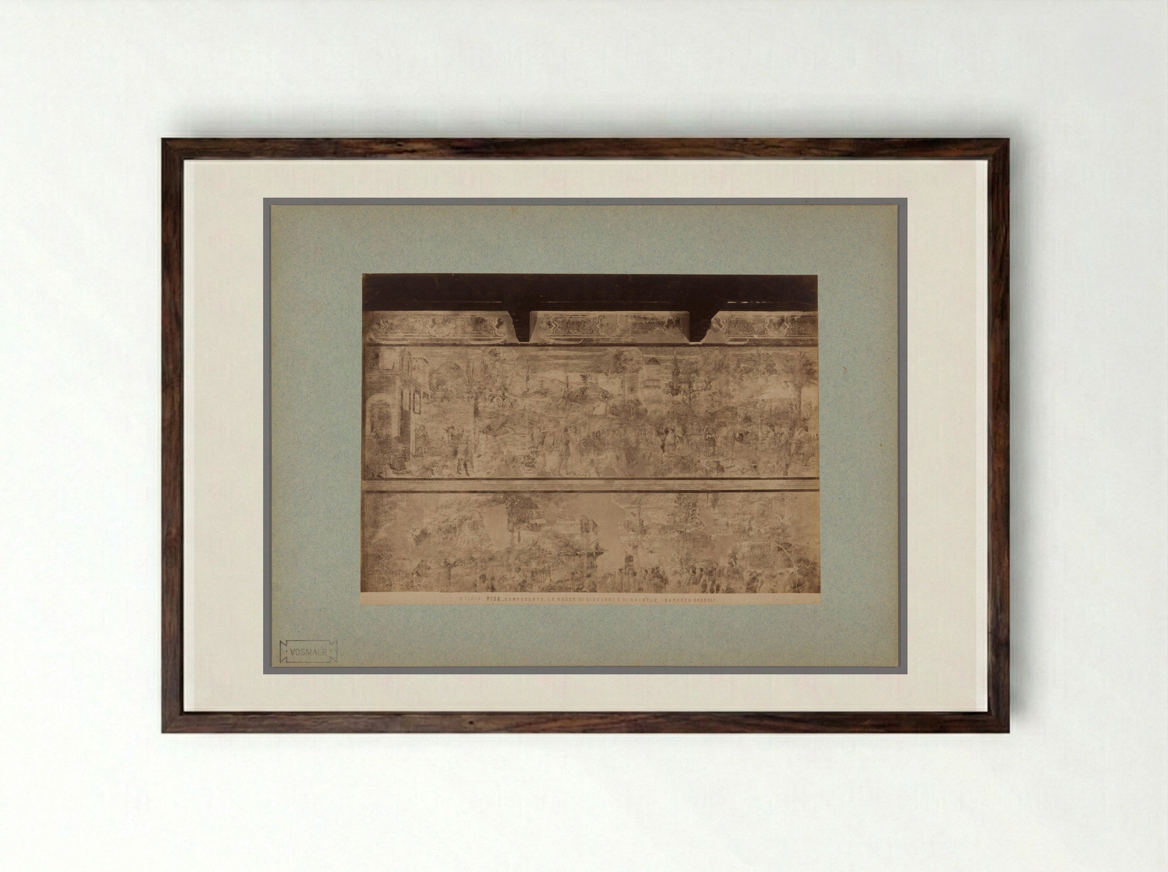 The Marriage of Jacob and Rachel (After Benozzo Gozzoli) - Fratelli Alinari - Framed Print Dark Wood