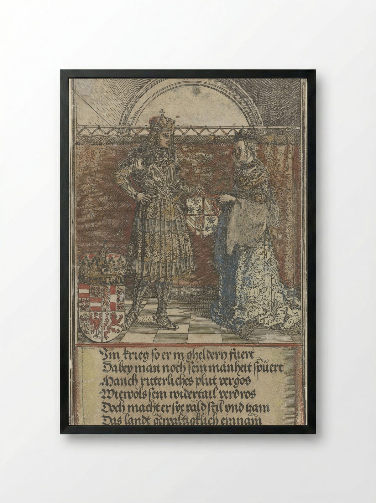 The Marriage of Maximilian I and Mary of Burgundy - Albrecht Dürer - Framed Print Black