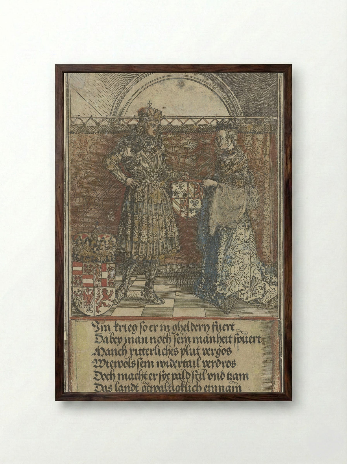 The Marriage of Maximilian I and Mary of Burgundy - Albrecht Dürer - Framed Print Dark Wood