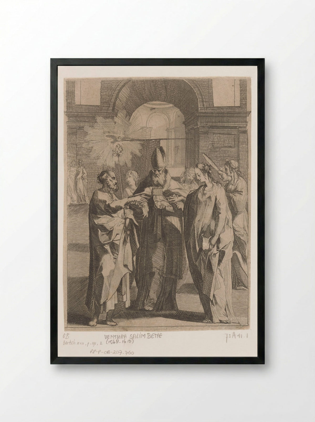 The Marriage of the Virgin - Ventura Salimbeni - Framed Print Black