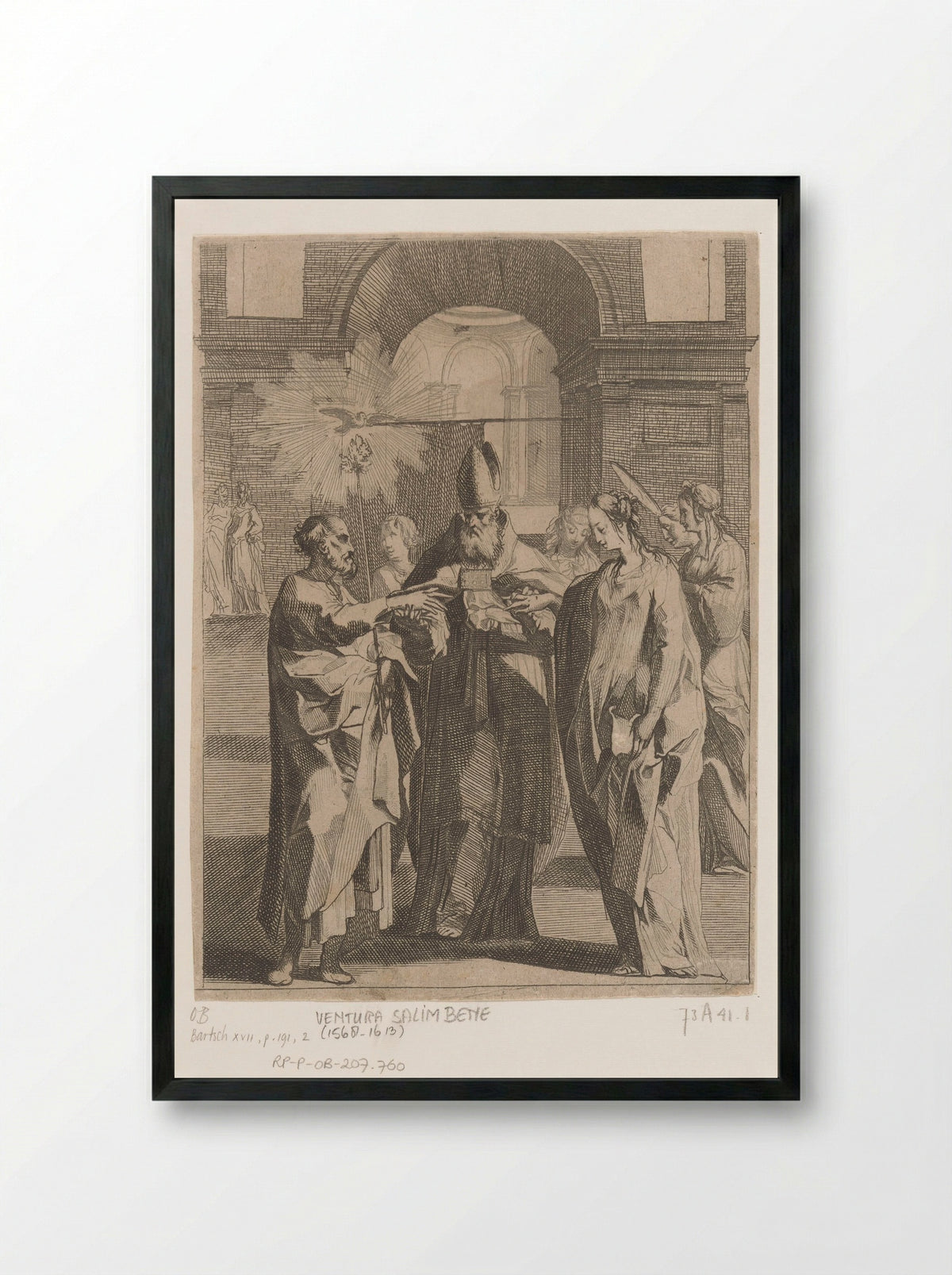 The Marriage of the Virgin - Ventura Salimbeni - Framed Print Black