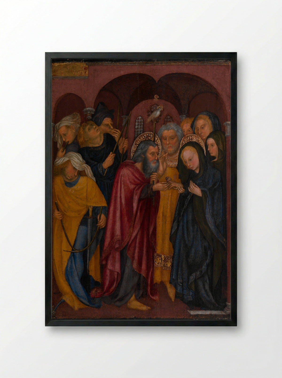 The Marriage of the Virgin - Michelino da Besozzo - Framed Print Black