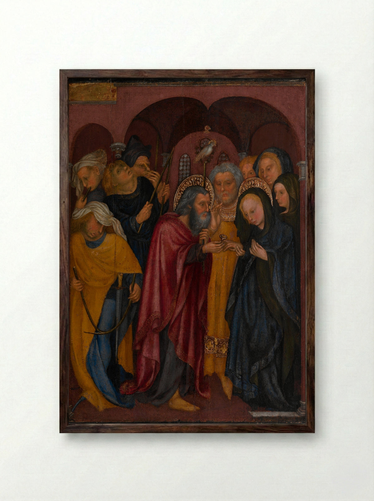The Marriage of the Virgin - Michelino da Besozzo - Framed Print Dark Wood