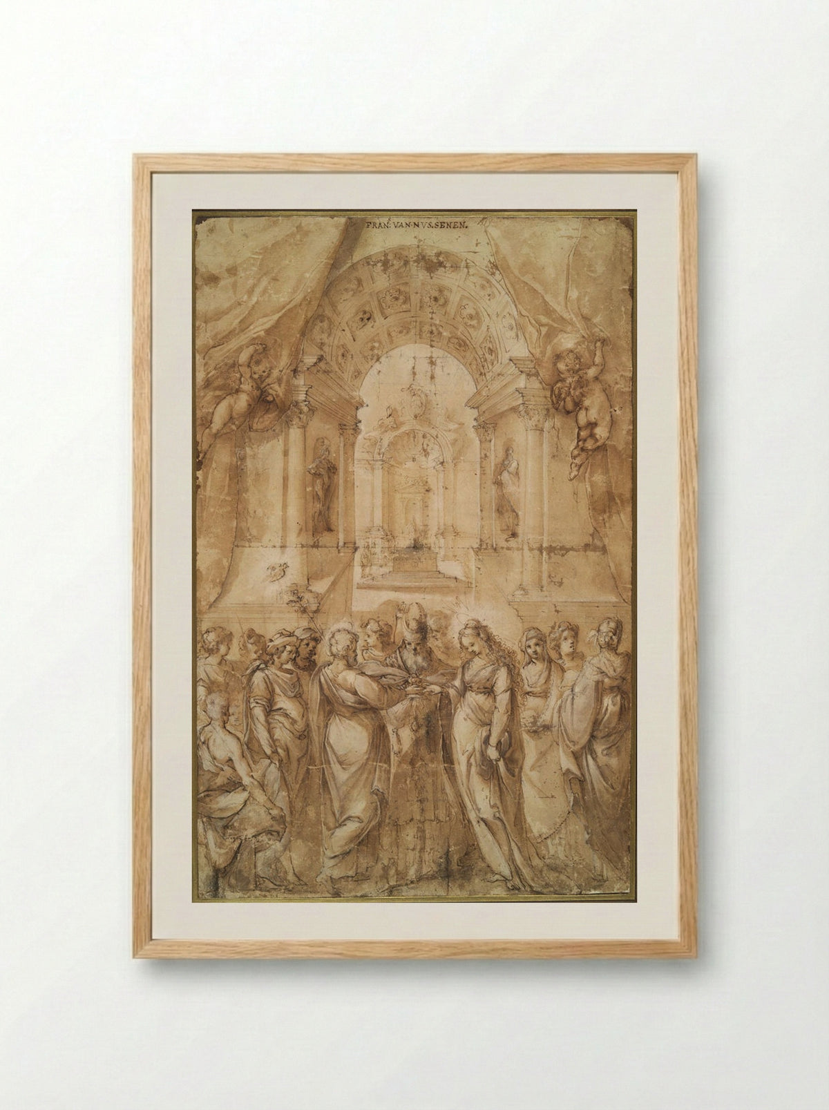The Marriage of the Virgin - Francesco Vanni - Framed Print Wood
