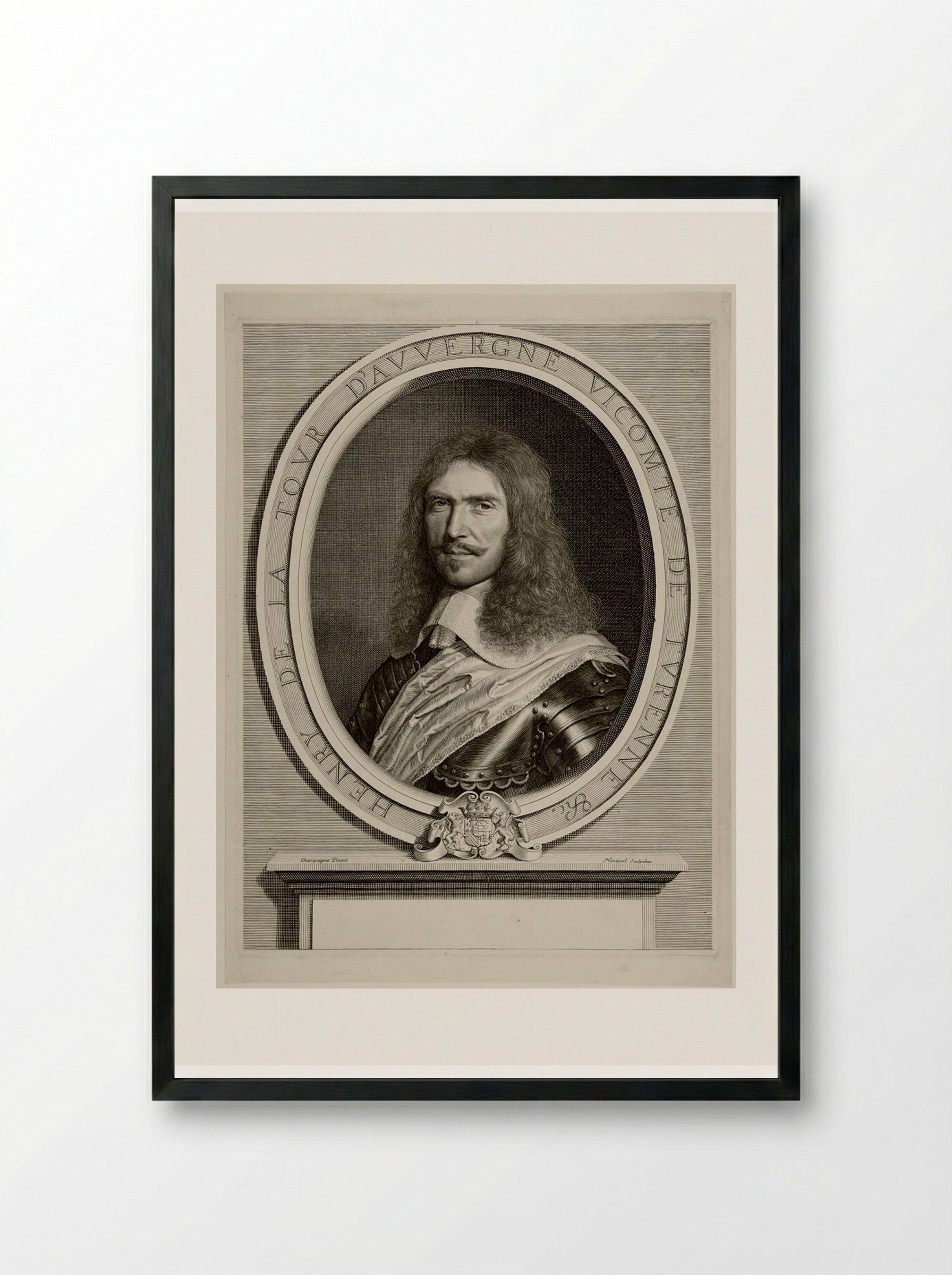 The Marshall of Turenne - Robert Nanteuil - Framed Print Black