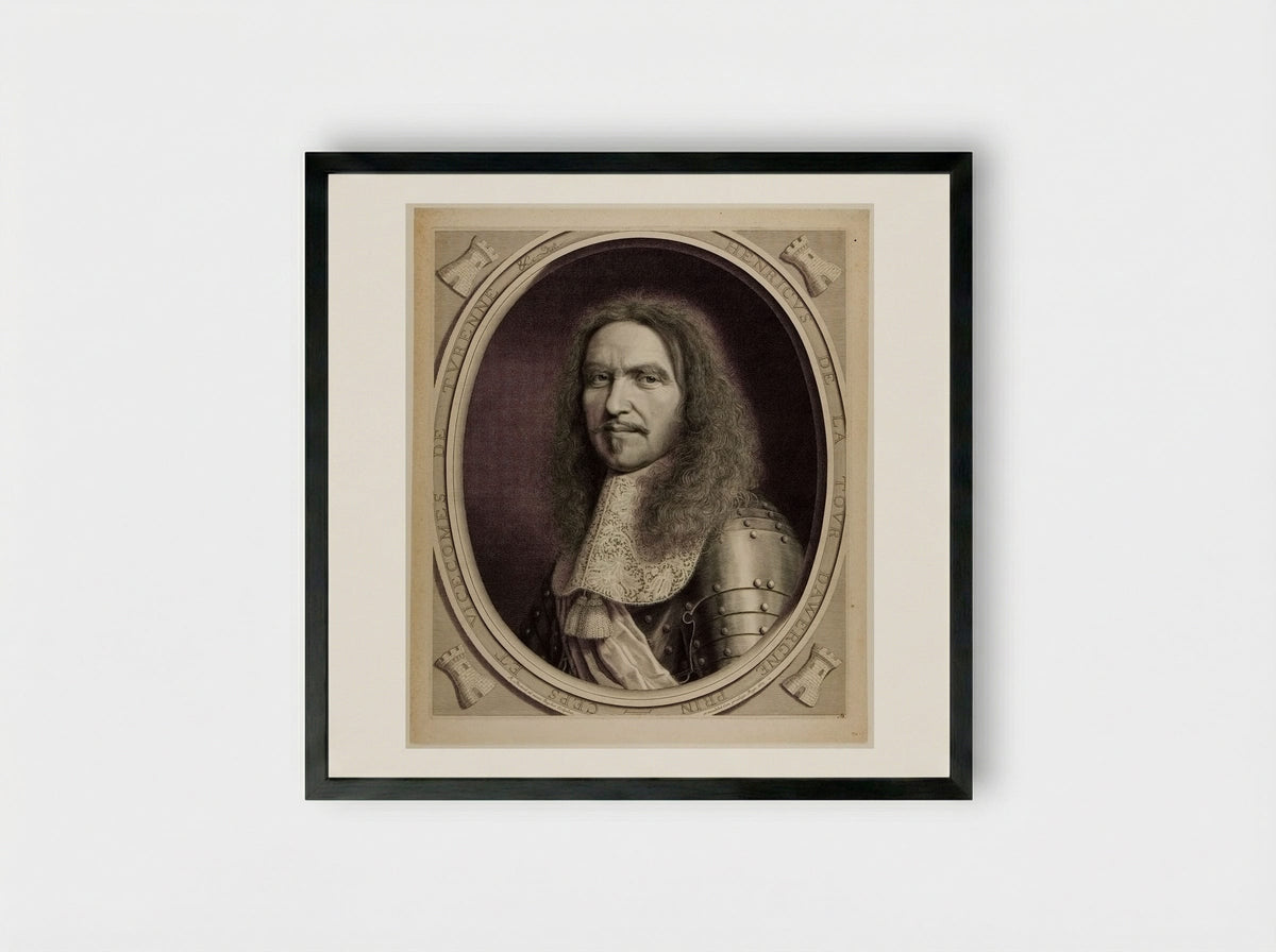 The Marshall of Turenne - Robert Nanteuil - Framed Print Black