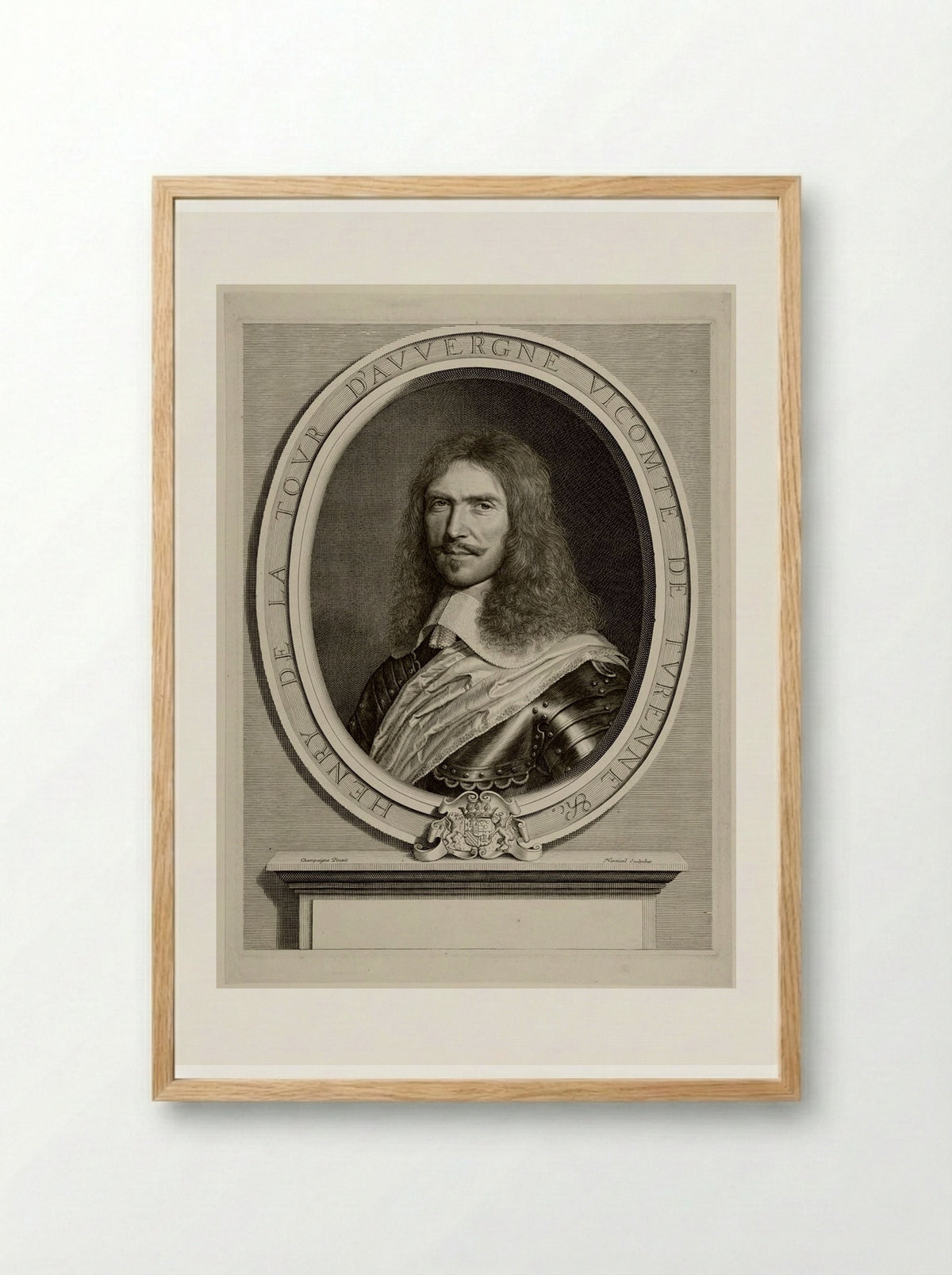 The Marshall of Turenne - Robert Nanteuil - Framed Print Wood