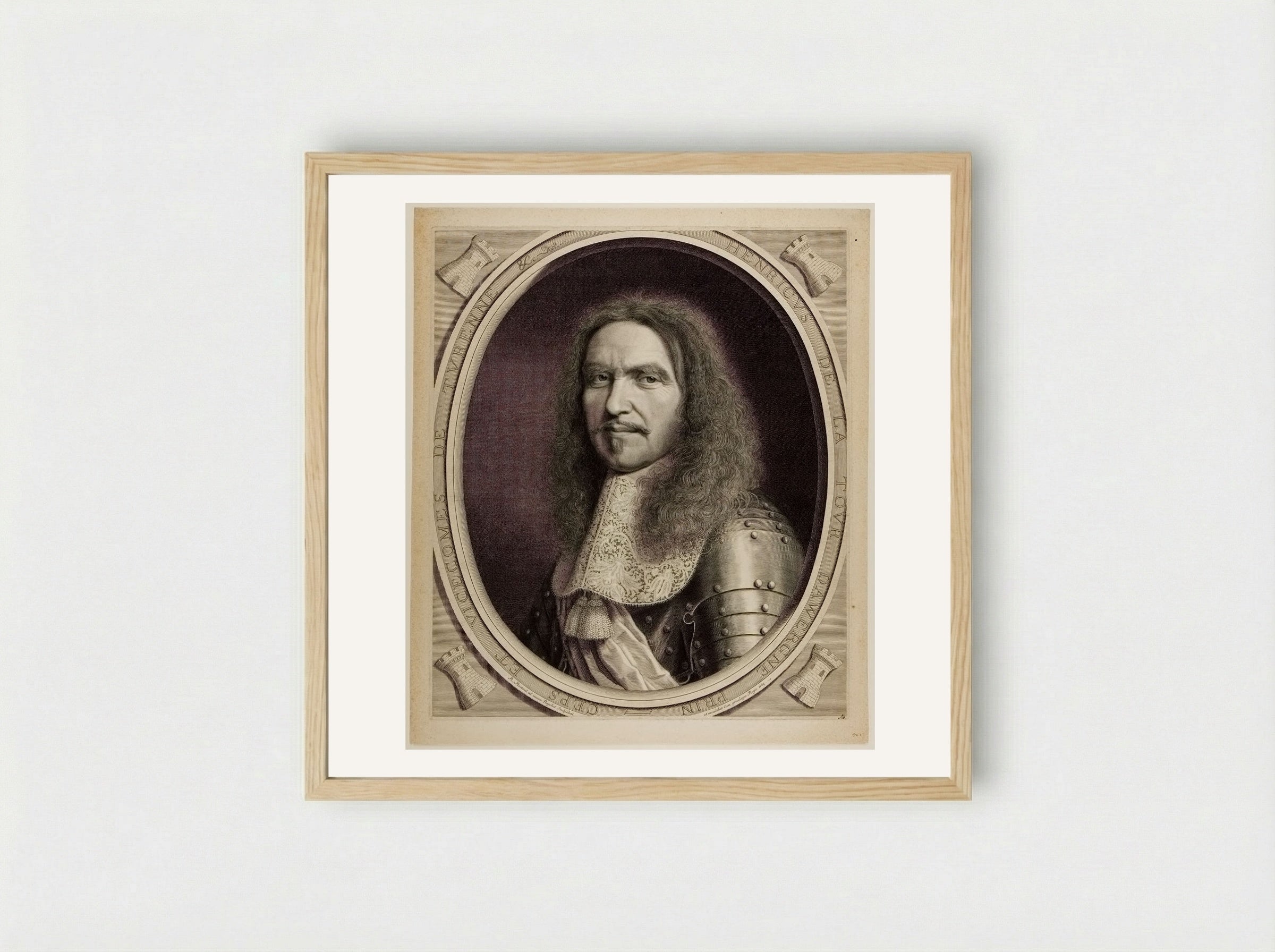 The Marshall of Turenne - Robert Nanteuil - Framed Print Wood