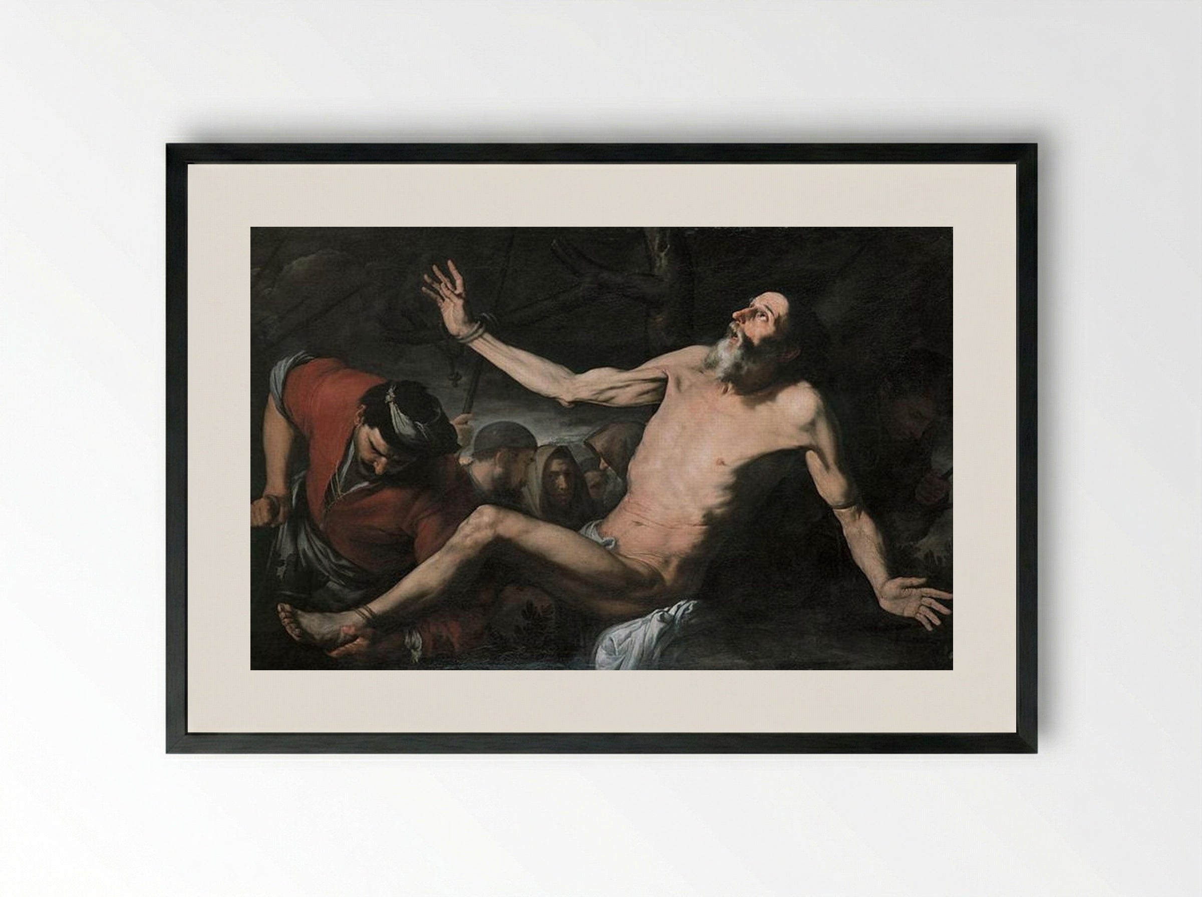 The Martyrdom of Saint Bartholomew - Francisco de Zurbarán - Framed Print Black