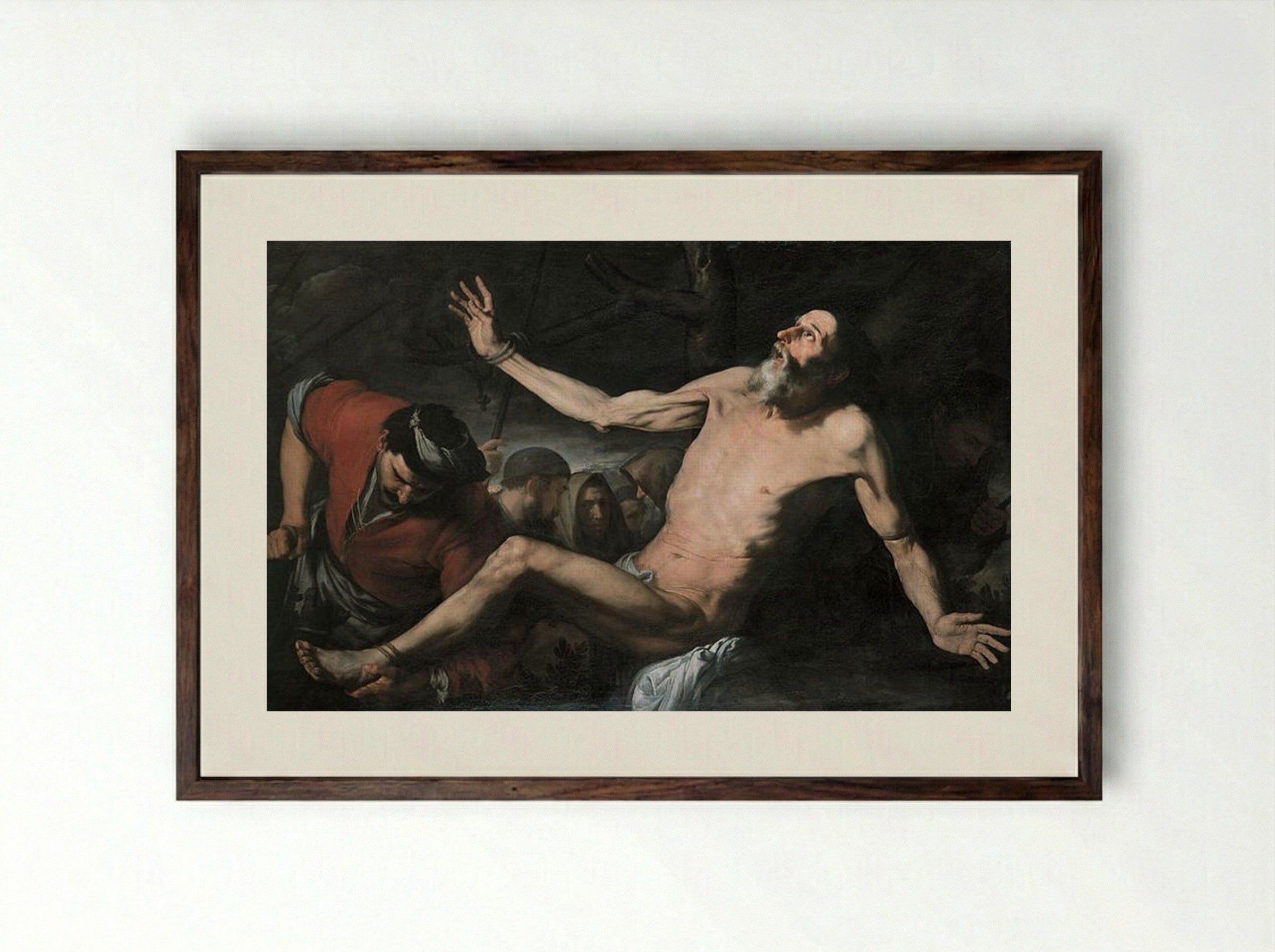 The Martyrdom of Saint Bartholomew - Francisco de Zurbarán - Framed Print Dark Wood