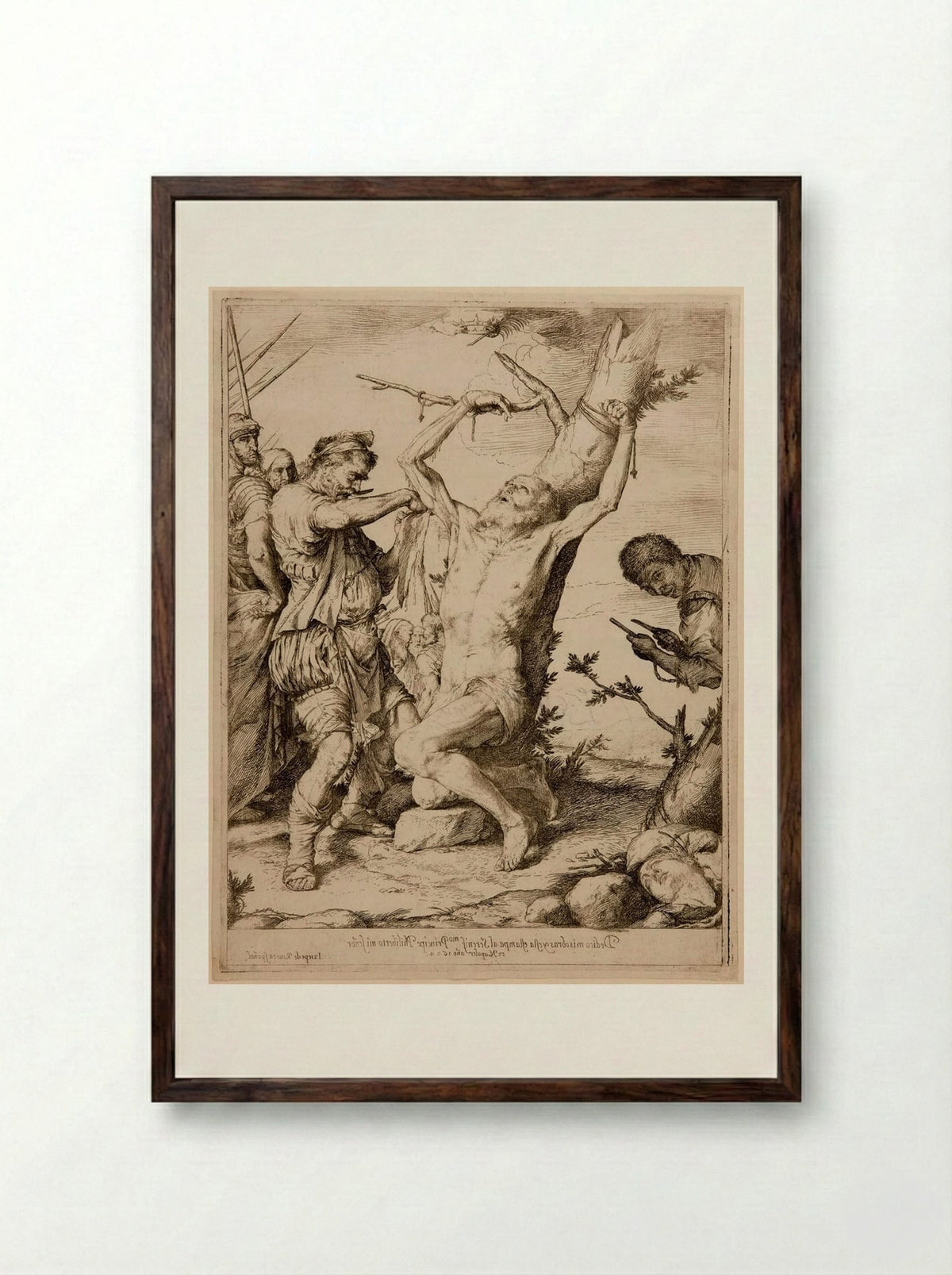 The Martyrdom of Saint Bartholomew - Jusepe de Ribera - Framed Print Dark Wood
