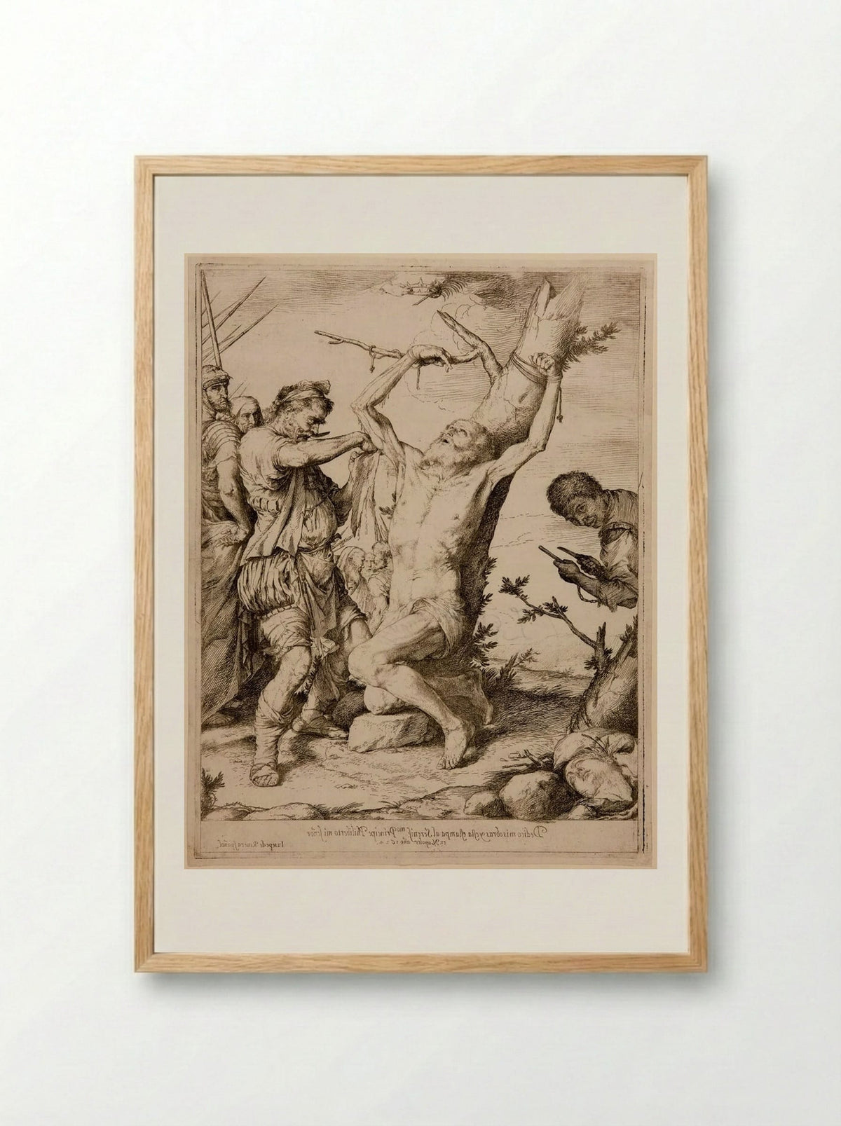 The Martyrdom of Saint Bartholomew - Jusepe de Ribera - Framed Print Wood