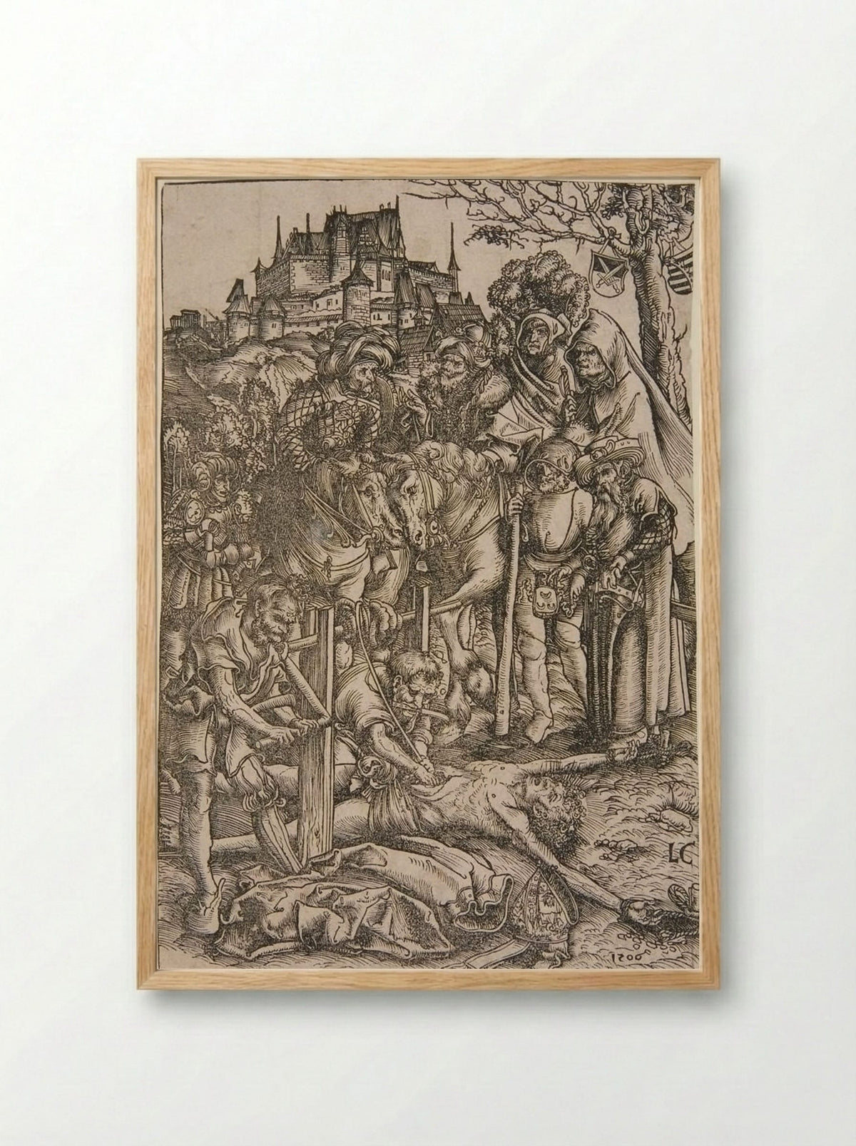 The Martyrdom of Saint Erasmus - Lucas Cranach the Elder - Framed Print Wood