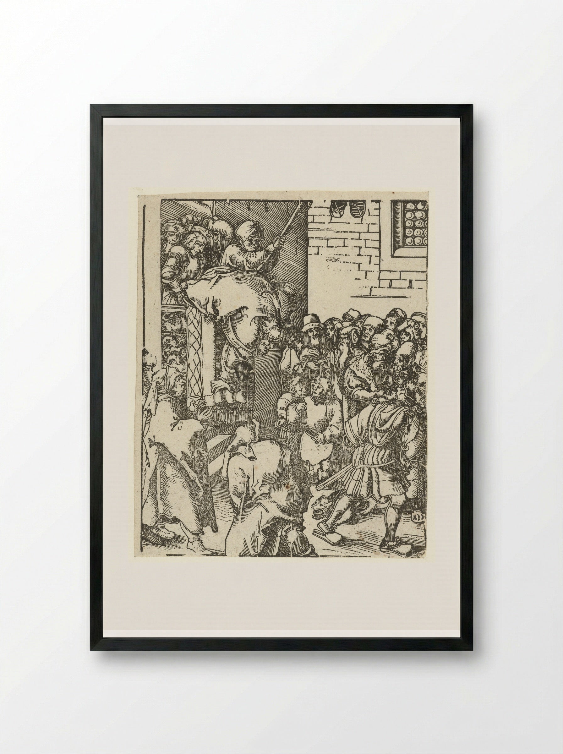 The Martyrdom of Saint James the Less - Lucas Cranach the Elder - Framed Print Black
