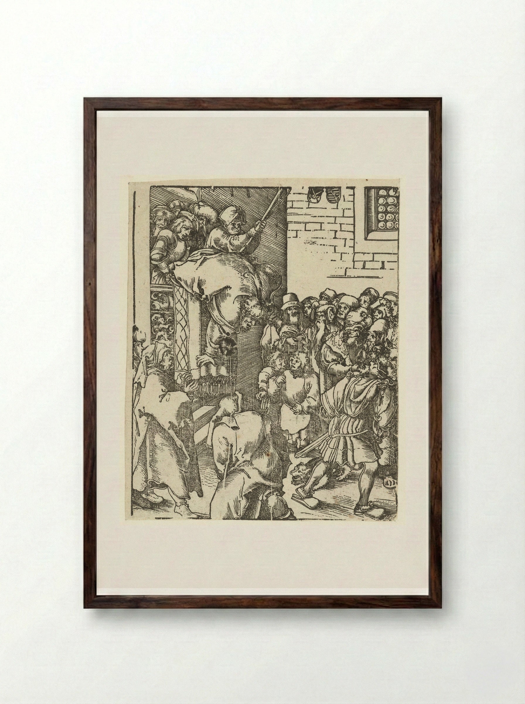 The Martyrdom of Saint James the Less - Lucas Cranach the Elder - Framed Print Dark Wood