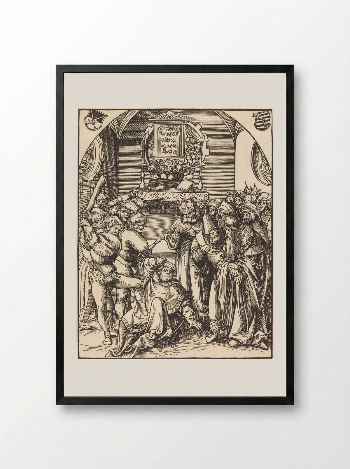 The Martyrdom of Saint Jude - Lucas Cranach the Elder - Framed Print Black